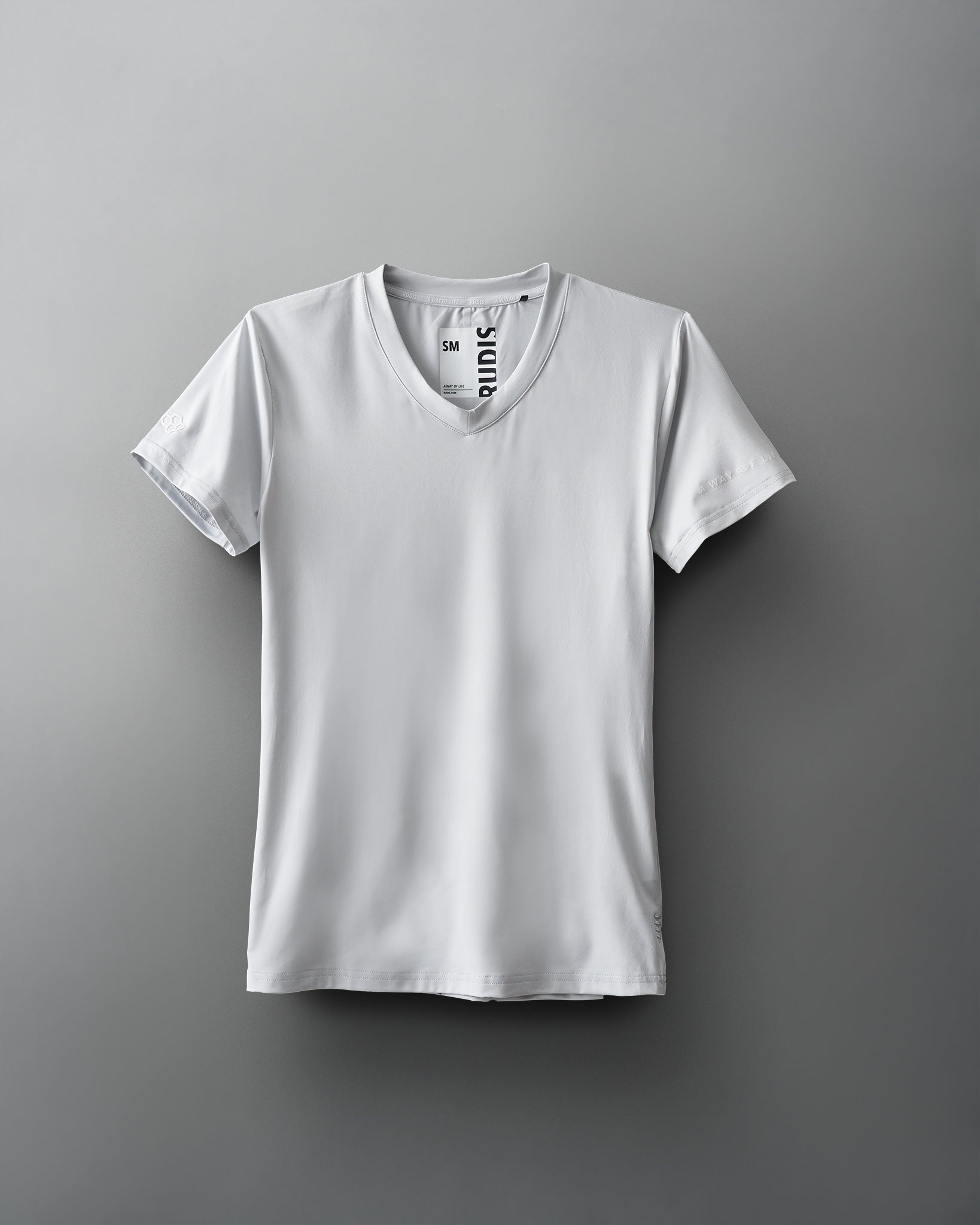 RUDIS Performance Women's V-Neck T-Shirt - Moisture-Wicking Athletic Top for Workouts & Training - Lunar Gray