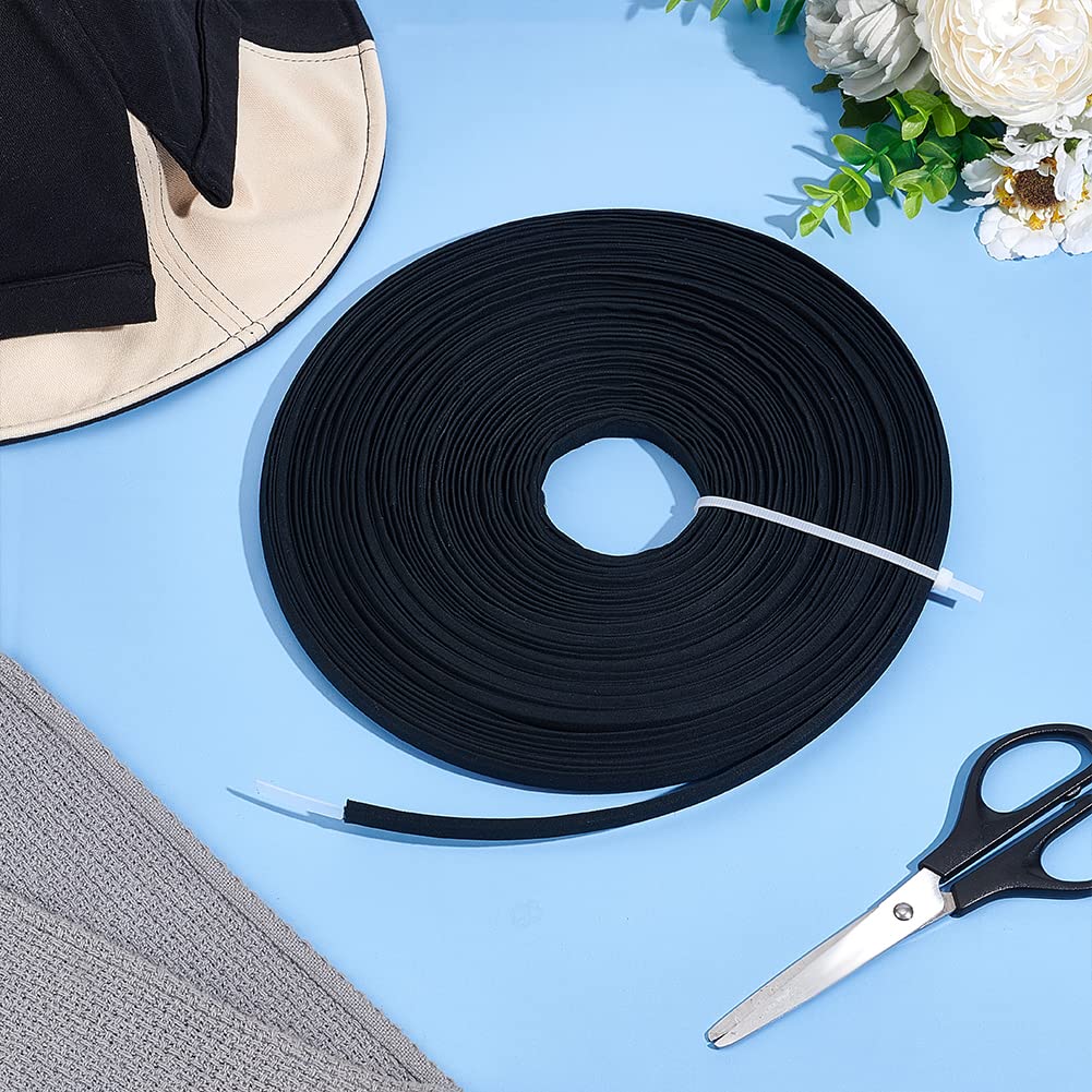 PH PandaHall 1/2 Inch x 21 Yard Black Plastic Boning Roll with Cotton Cover - Sew-Through Boning for Wedding Dresses, Bridal Gowns, Evening Dresses, Lingerie & Hats - Perfect for DIY Costume Making and Formal Wear Construction