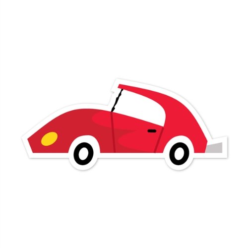 Peel & Stick Wall Decals - Caleb Gray Studios Red Car Decoration (12x6 Inch) - Perfect for Kids Room, Nursery, Playroom & Home Decor