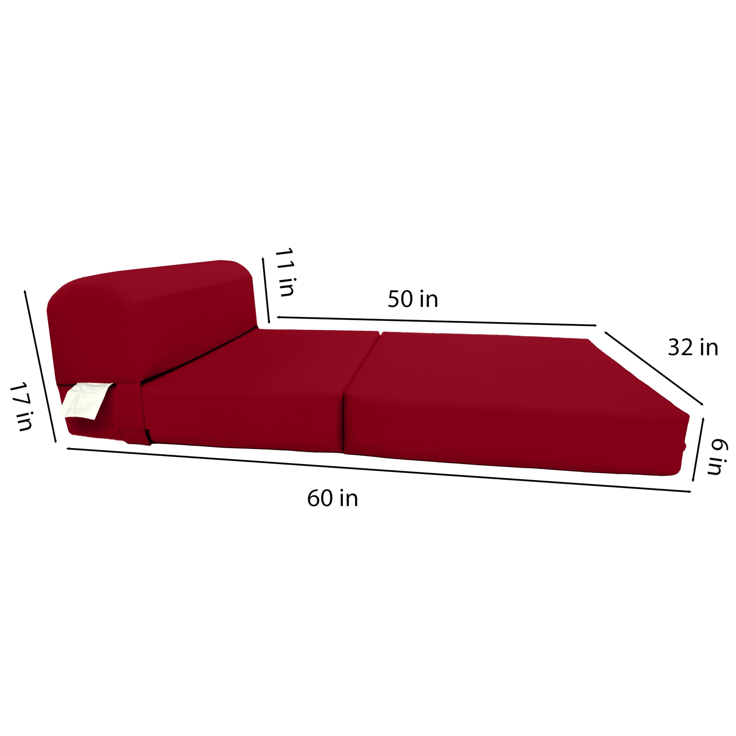 D&D Futon Furniture Sleeper Chair Folding Bed - Convertible Studio Sofa Guest Bed with High Density Foam Mattress (70