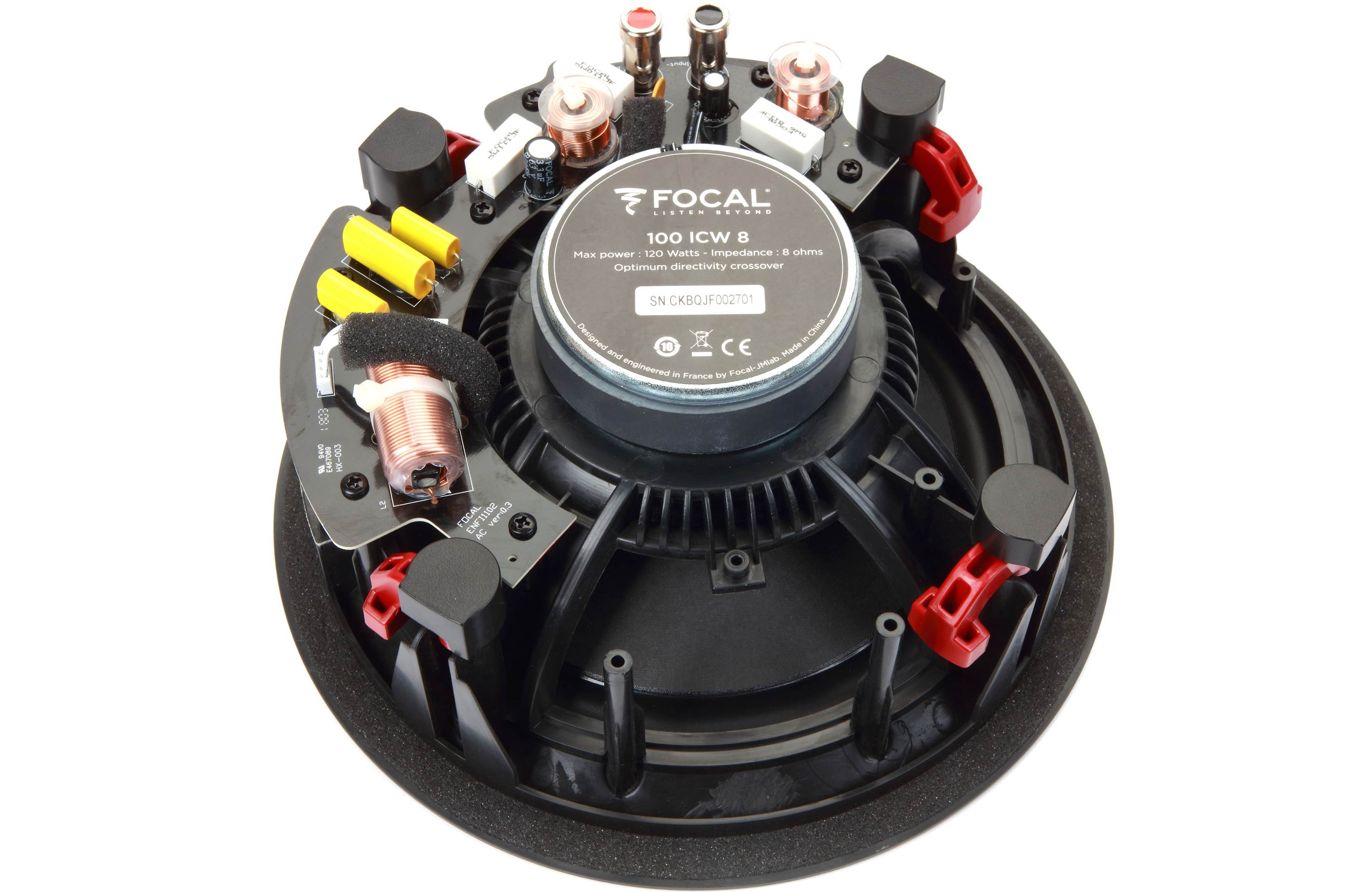 Focal 100 ICW 8 Inch In-Wall/In-Ceiling 2-Way Coaxial Speaker - High Performance Home Audio System for Living Room, Home Theater & Background Music (Single Speaker)