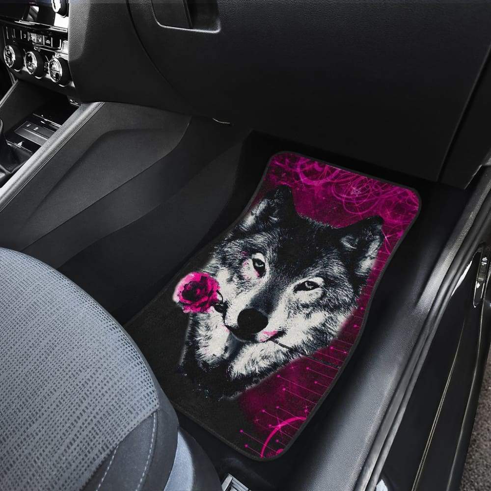 Black Rose Wolf Car Floor Mats for Couples - Premium Custom Fit All-Weather Floor Liners for Cars, SUVs, Trucks | Perfect Gift for Valentine's Day, Anniversary & Romantic Road Trips