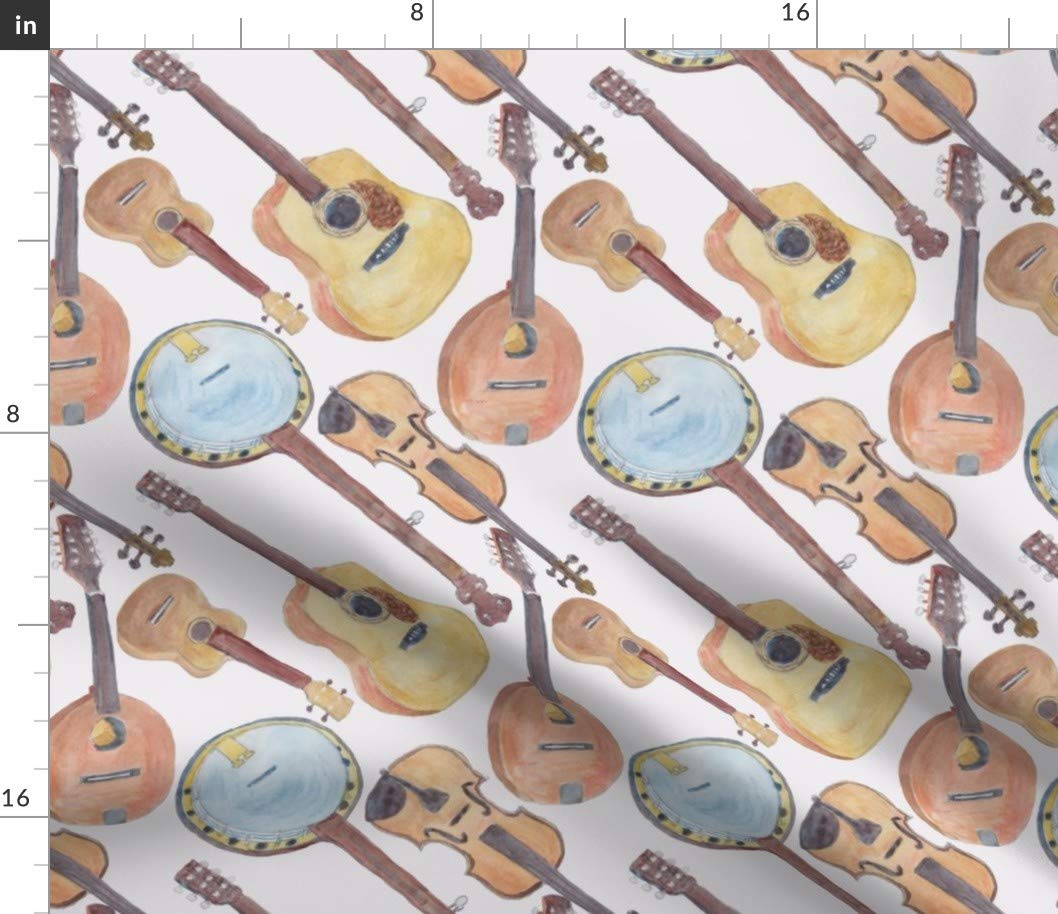 Strings Violin Instruments Guitar Ukulele Printed Petal Signature Cotton Fabric - Fat Quarter for Sewing, Quilting, Apparel & Crafts - Perfect for DIY Home Decor, Musical-Themed Projects & Gift Making