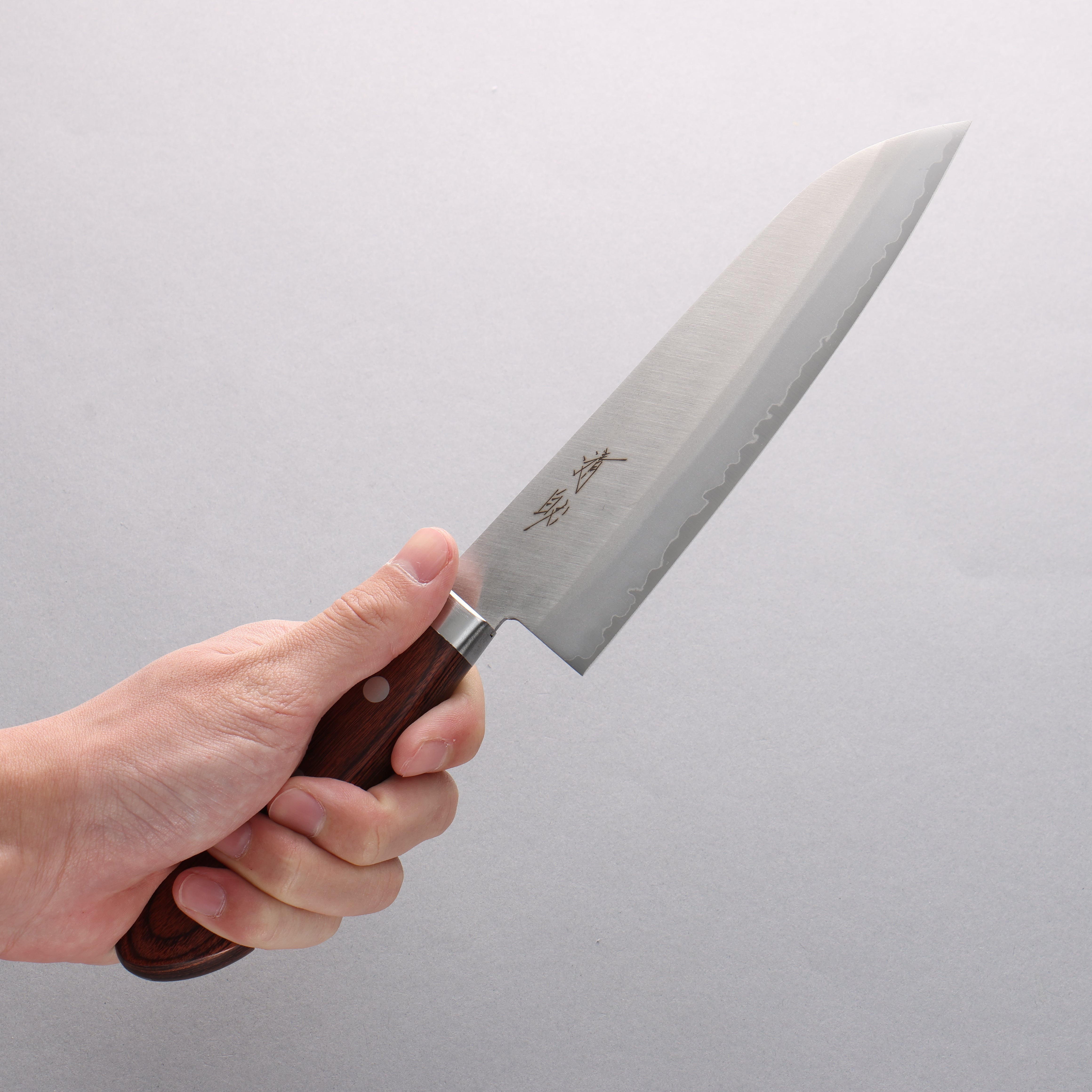 Premium Seisuke VG1 Kasumitogi Santoku Knife 165mm with Mahogany Handle - Japanese Kitchen Knife for Slicing, Dicing, and Chopping Vegetables, Meat, and Fish