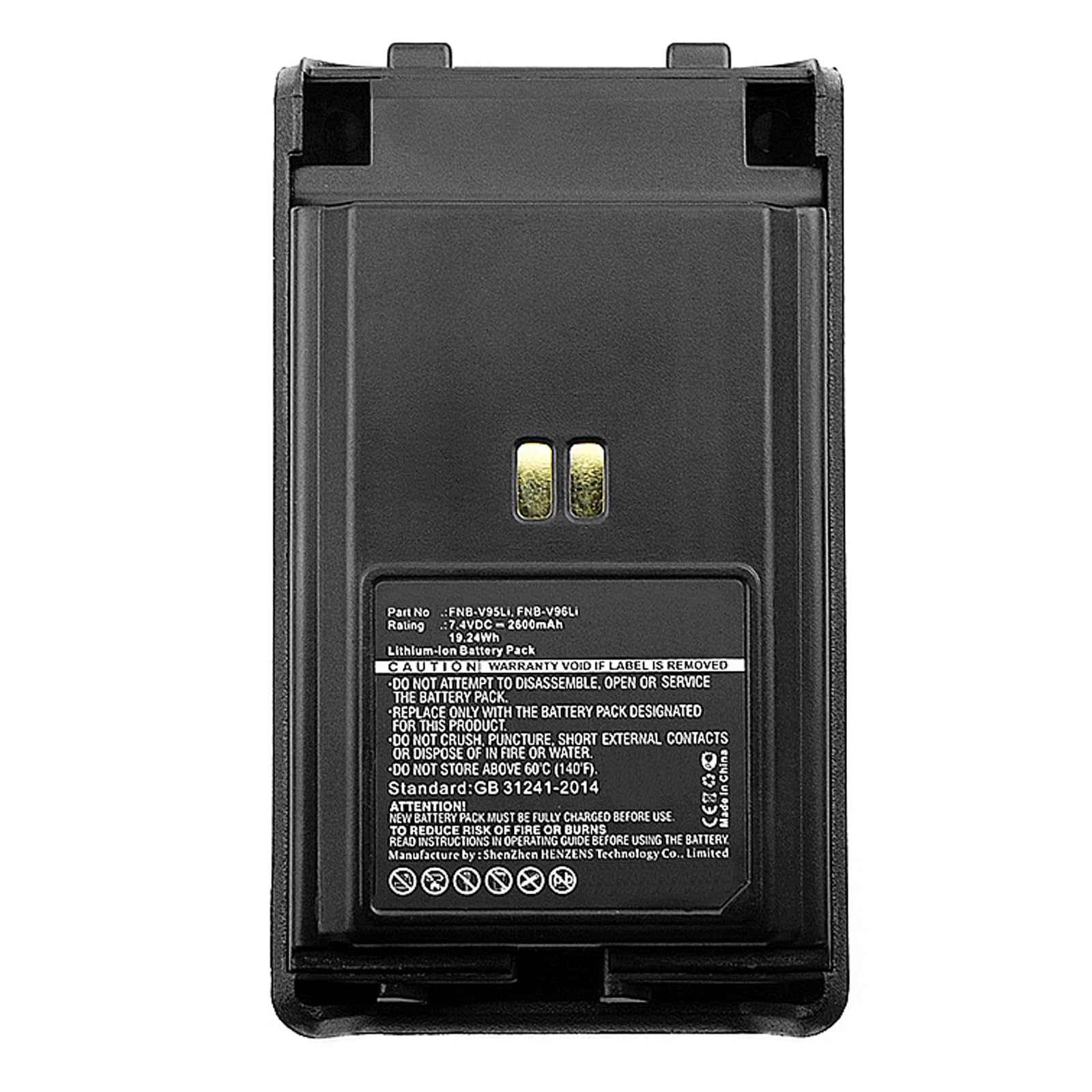 Synergy Digital 2-Way Radio Battery - 2600mAh Li-ion 7.4V Replacement for Vertex VX-351 & Yaesu FNB-V95Li - High Capacity Walkie Talkie Battery for Outdoor Adventures, Construction Sites & Emergency Communication