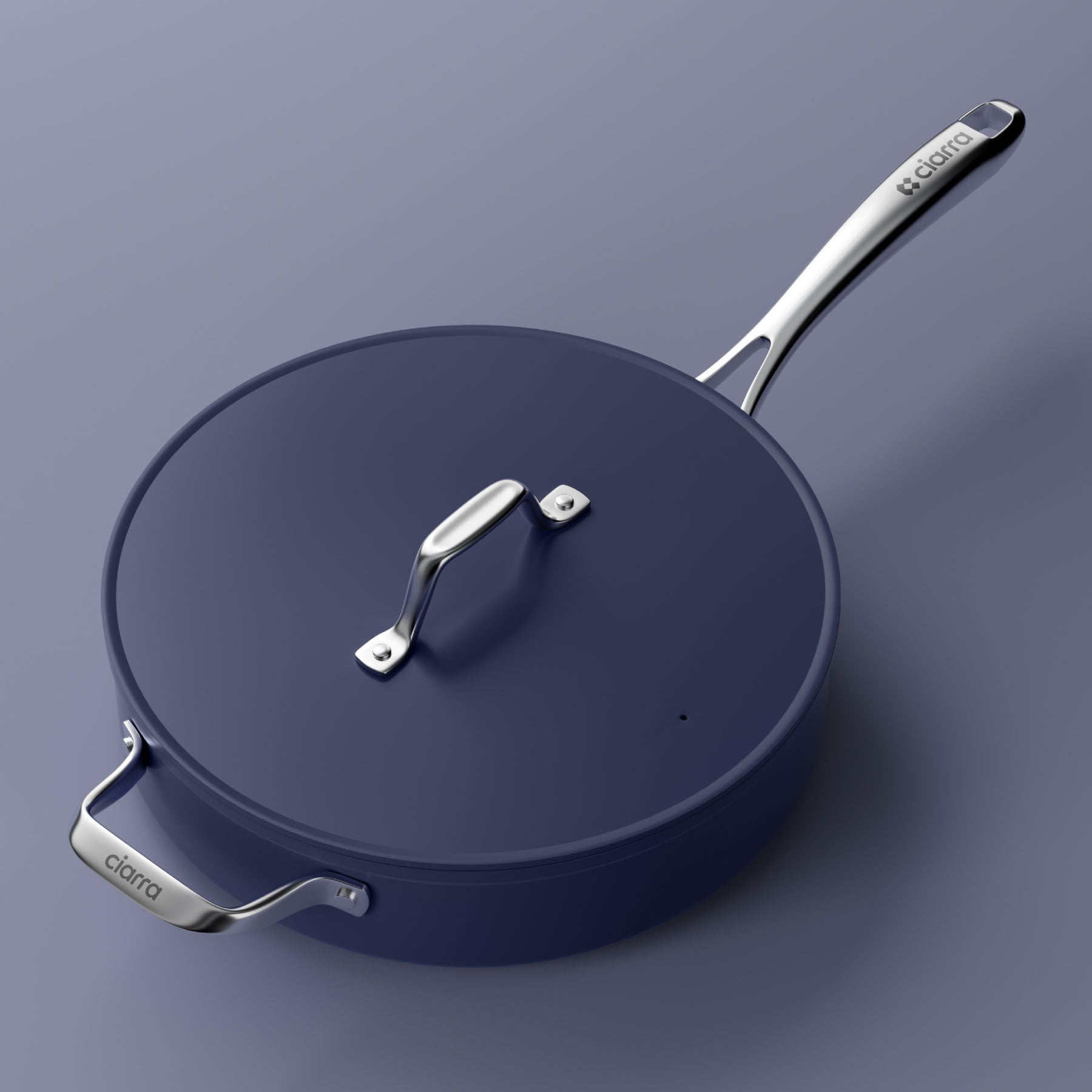 Ciarra Beyond 4.4QT Nonstick Saute Pan with Lid - Midnight Dream Color, Induction Compatible Cookware for Frying, Searing & Simmering | Perfect for Home Kitchen, Restaurant & Camping Cooking