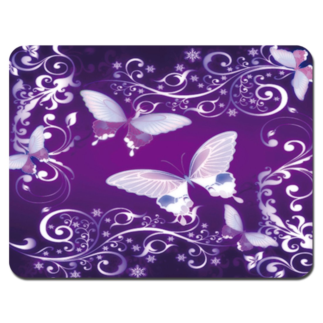 Non-Slip Gaming Mouse Pad with Smooth Surface for Precise Control - 9.5x7.9 Inch Purple Butterfly Design - Perfect for PC, Laptop & Office Work - Ideal for Gaming, Graphic Design & Daily Computer Use