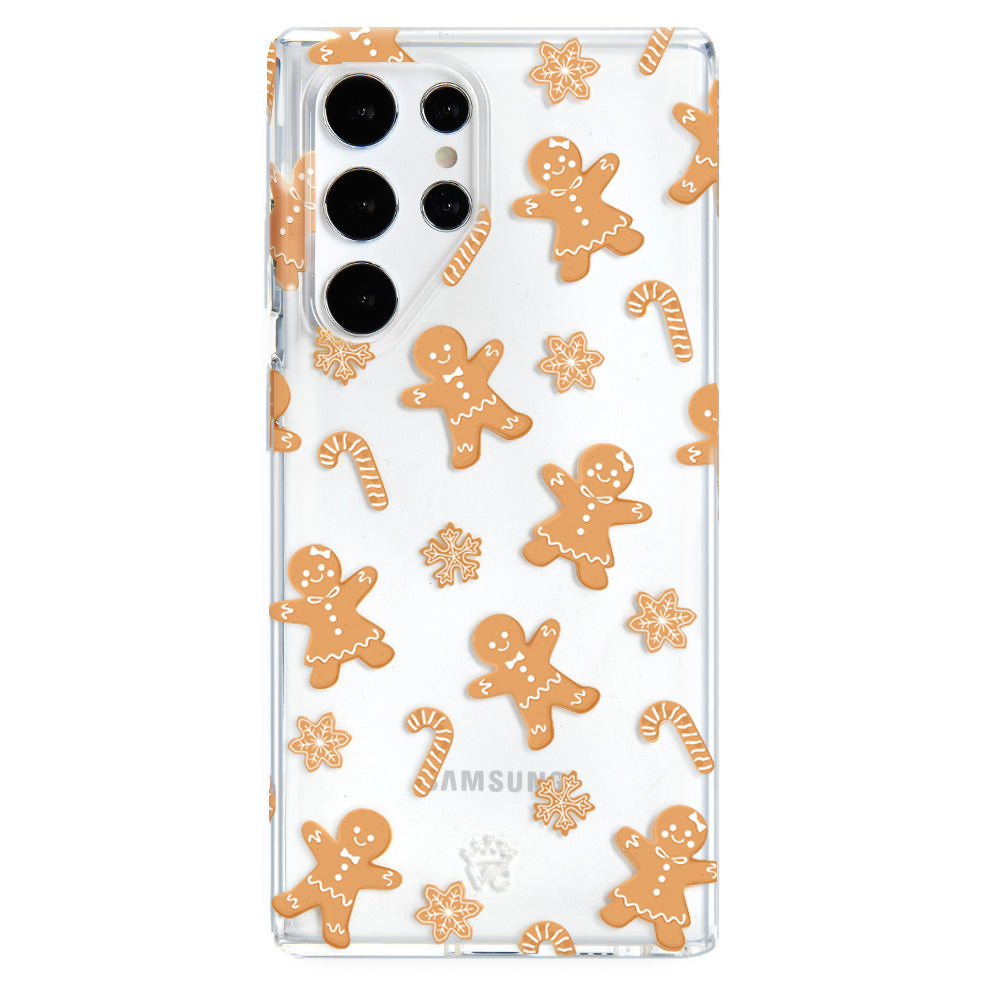 Festive Gingerbread Clear Samsung Phone Case - Perfect for Christmas, Holidays & Winter Celebrations