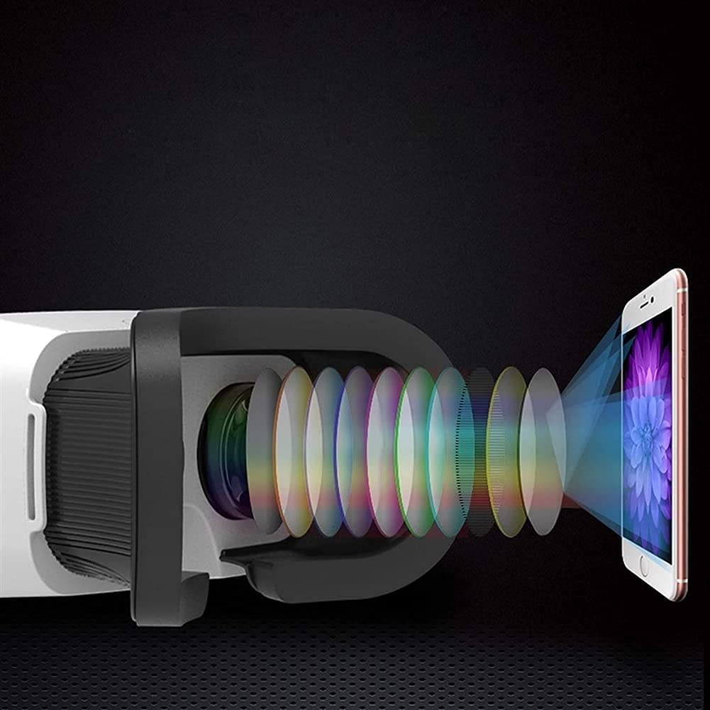 VR Glasses for 3D Movies & Gaming - Virtual Reality Headset Compatible with iPhone & Android Phones (4.7-6.0 inch) - HD Immersive Experience for Movies, Games & Virtual Tours - White