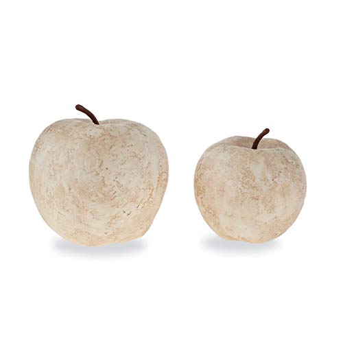 Mud Pie Small Paper Mache Apple Decoration - Brown Handmade Fruit Bowl Filler for Fall Table Centerpiece, Thanksgiving Decor, and Seasonal Home Display
