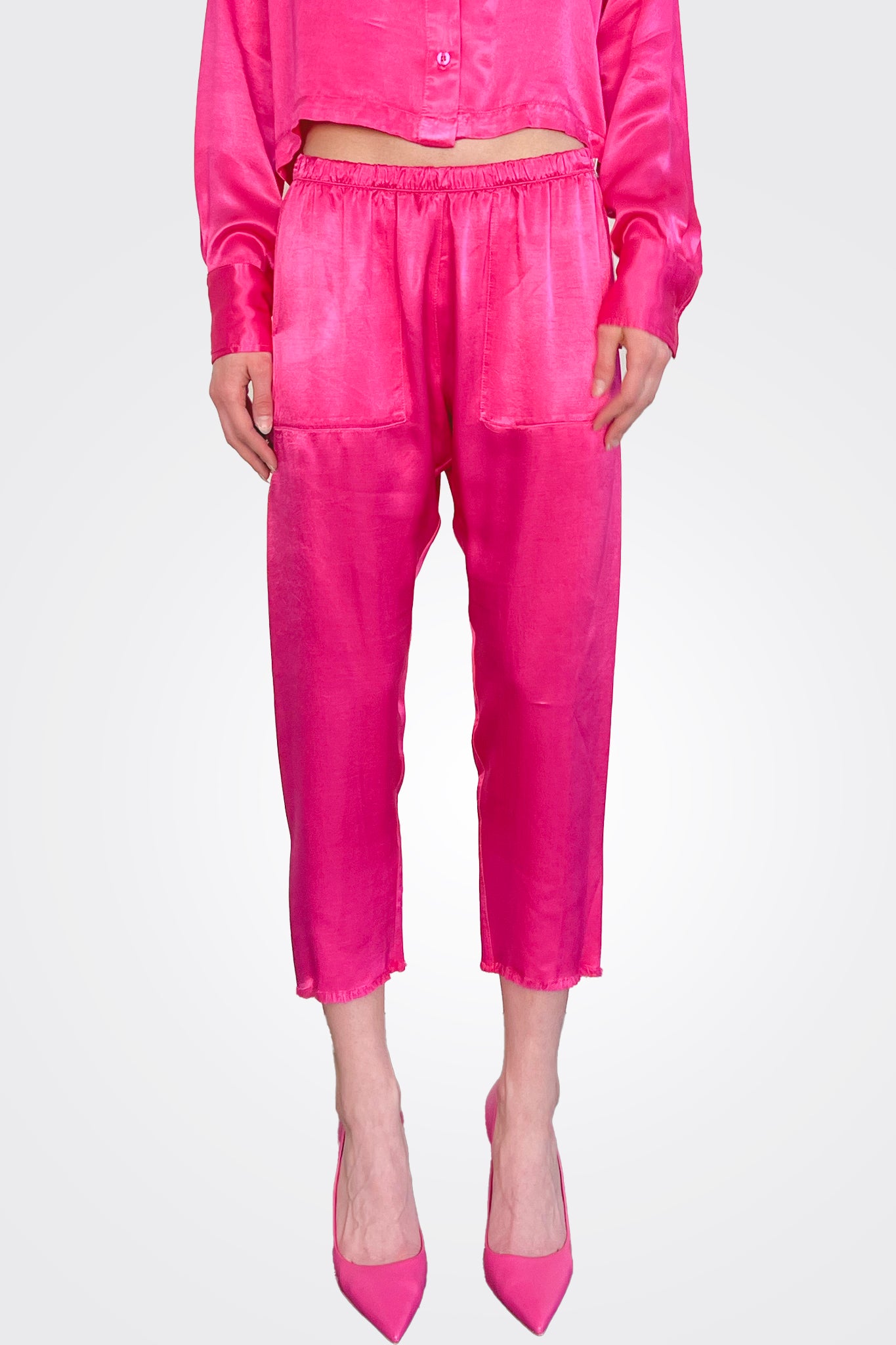 Erika Vintage Satin Drop Pants - Elegant High Waist Wide Leg Trousers for Women | Perfect for Office Wear, Evening Parties & Special Occasions