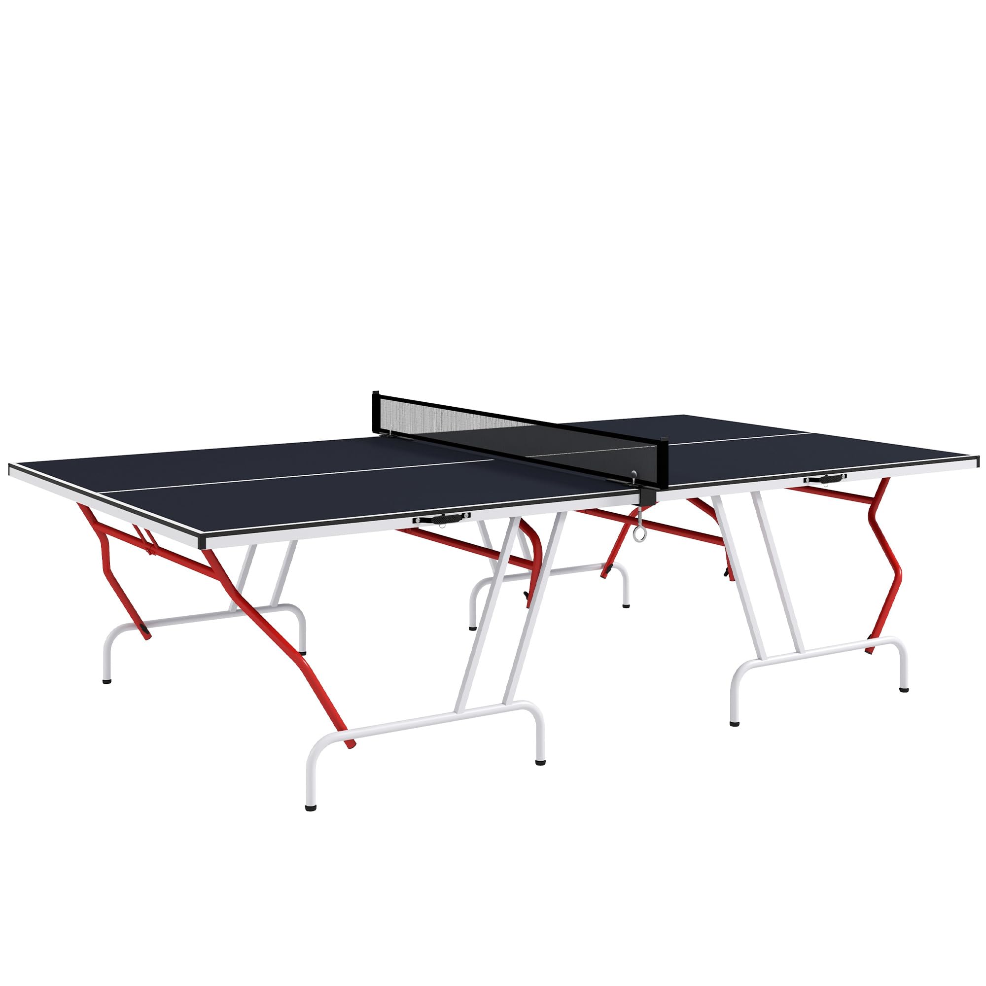 Soozier Full Size Folding Ping Pong Table - Portable Quarter-Fold MDF Table Tennis Set with Net, Paddles & Balls in Charcoal Gray | Indoor & Outdoor Game Room, Basement, Backyard Fun for Family & Friends
