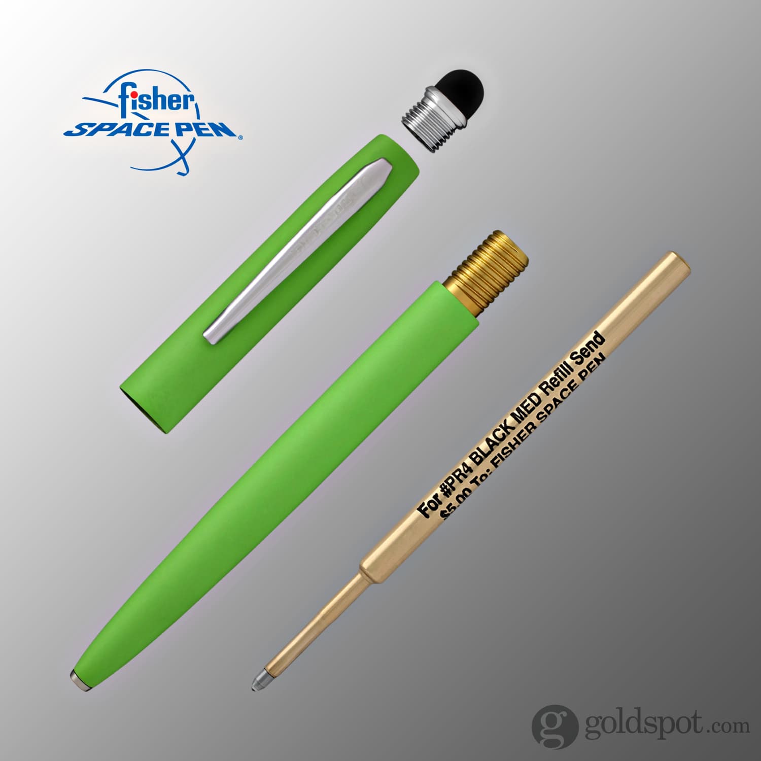 Fisher Space Pen Cap-O-Matic Matte Green Ballpoint Pen with Stylus Tip - Premium Writing Tool for Office, Travel & Outdoor Adventures