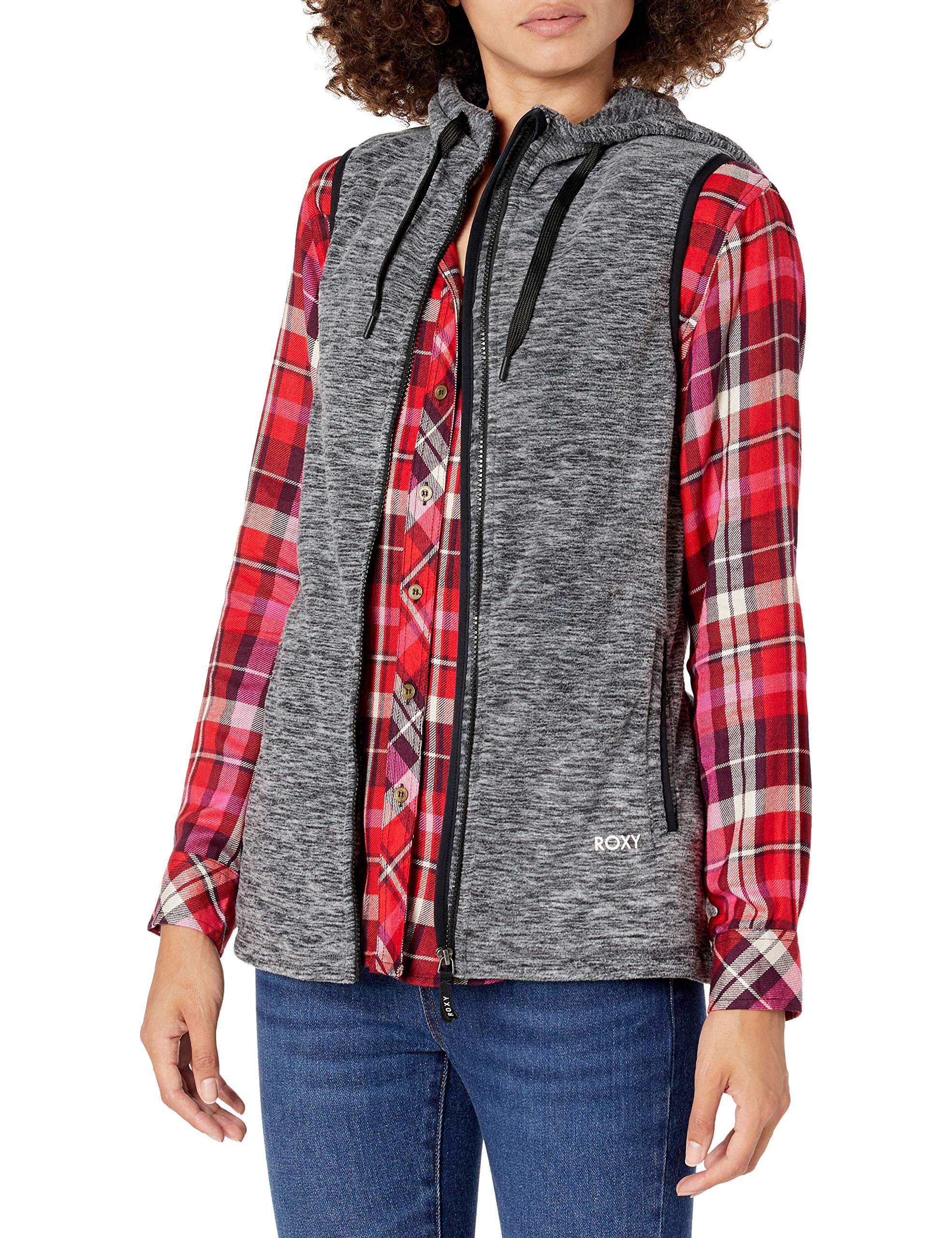 Roxy Women's Electric Feeling Fleece Vest - Lightweight Warm Winter Puffer Jacket for Outdoor Activities, Hiking & Casual Wear