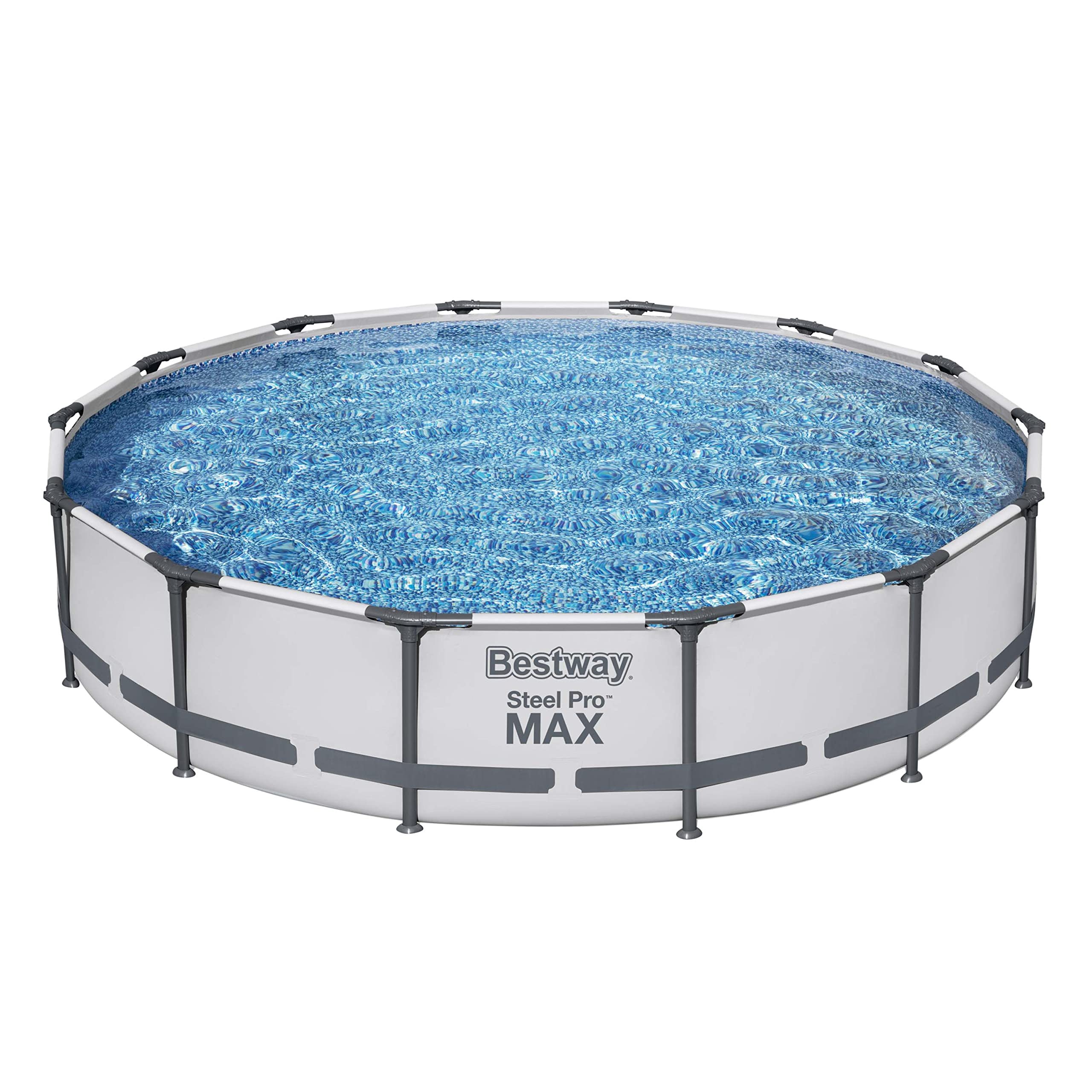 Bestway Steel Pro MAX Frame Above Ground Swimming Pool Set with Filter Pump, 14ft x 33in (427cm x 84cm), Light Gray - Perfect for Backyard Family Fun & Summer Outdoor Activities