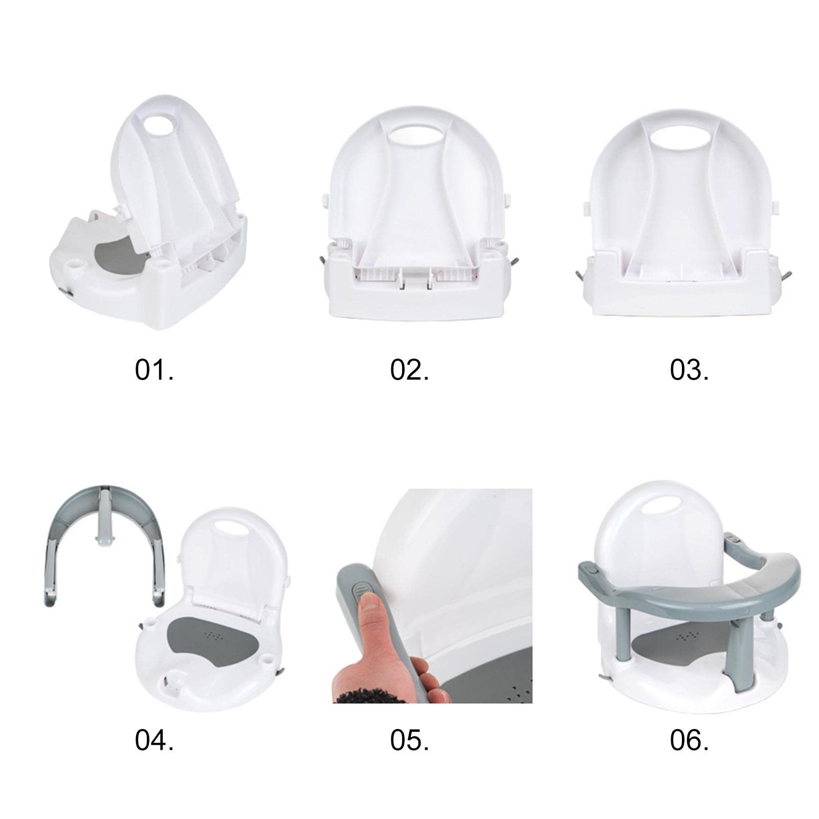 Foldable Baby Sit Up Bath Chair with Suction Cups for 6-18 Months - Anti-Slip, Safe & Portable Infant Bathtub Seat for Toddlers - Perfect for Bath Time, Learning to Sit, and Playtime in Tub