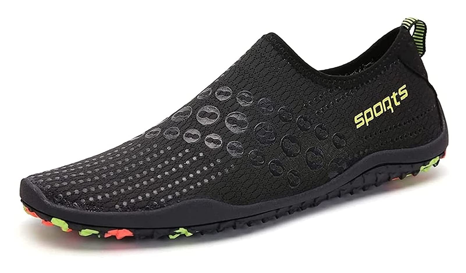 ZCX Water Shoes for Men and Women - Lightweight Quick-Dry Barefoot Swim Shoes for Beach, Pool, Surfing & Water Sports (Black, Size 45EU) - Perfect for Swimming, Yoga & Outdoor Activities