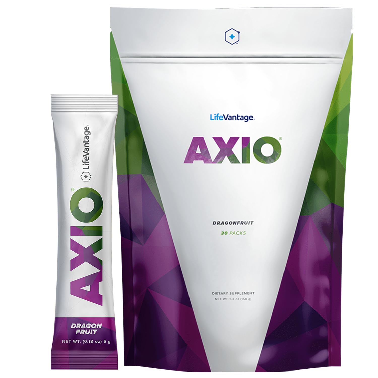 LifeVantage AXIO Dragonfruit Energy Drink Powder - 30 Packets with B Vitamins, DMAE, L-Theanine for Focus & Mental Clarity | Antioxidant Boost from Green Tea & Pine Bark | Great for Workouts, Study Sessions & Busy Mornings