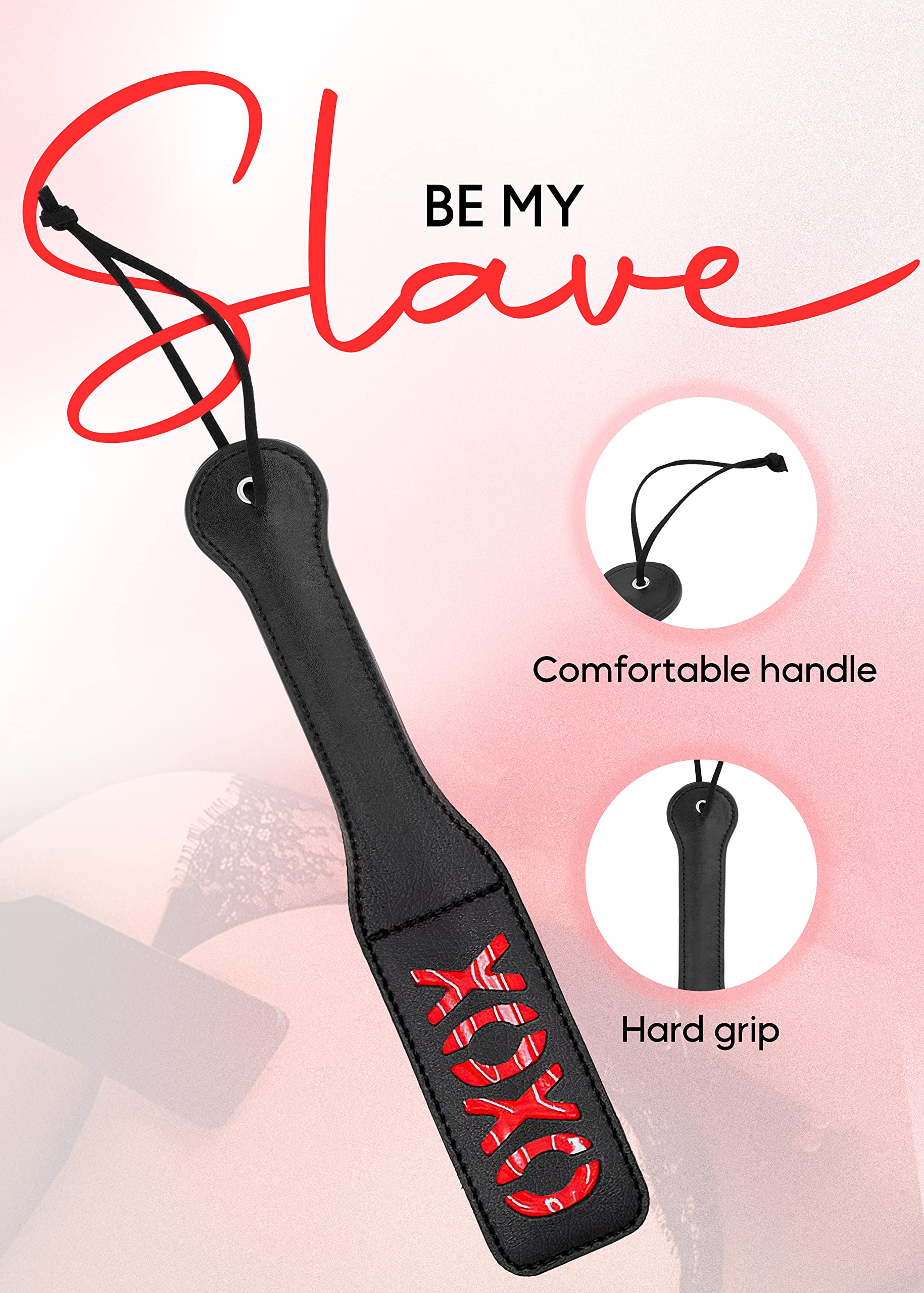 Faux Leather BDSM Spanking Paddle - 12.8 Inch Adult Toy for Couples, SM Games & Bedroom Play | Perfect for Roleplay, Cosplay & BDSM Scenes