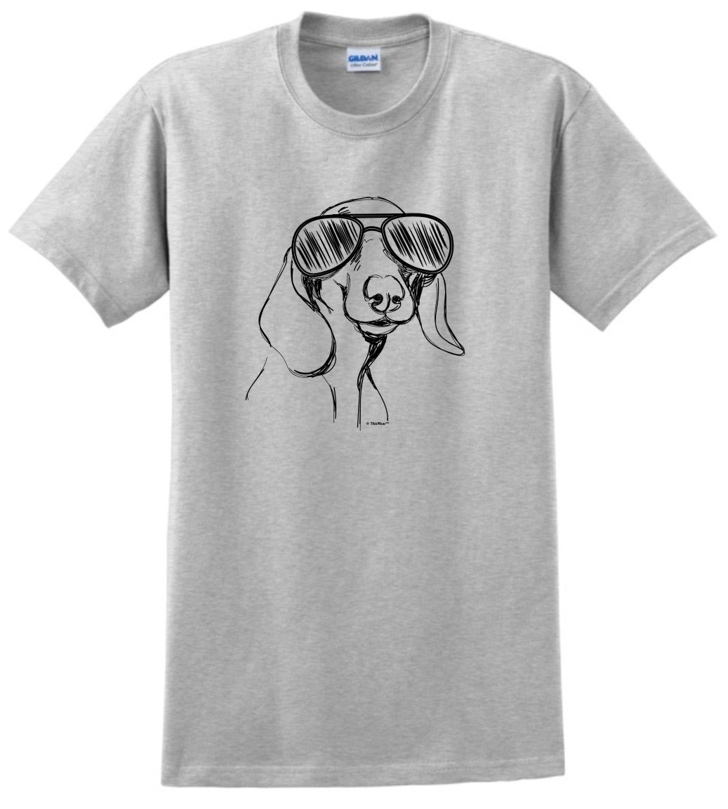 Funny Dachshund Dog in Sunglasses T-Shirt - Unique Dachshund Lover Gift for Men & Women - Perfect for Dog Lovers, Birthday & Christmas Presents