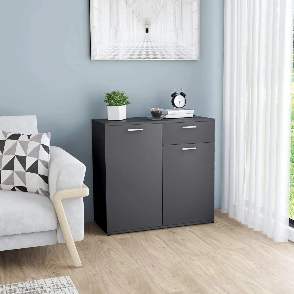 Gray Modern Console Accent Cabinet with Doors - 31.5