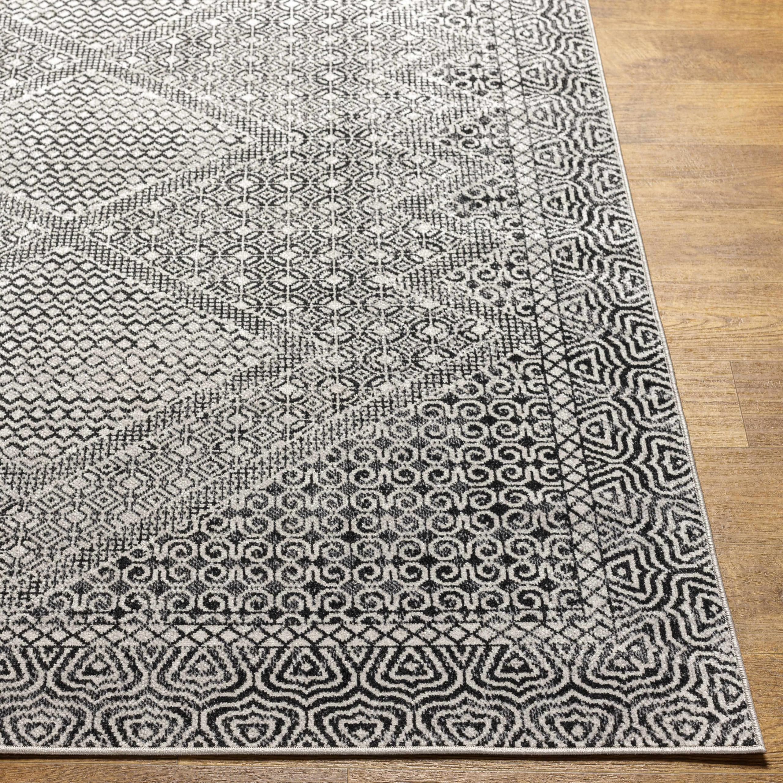Hauteloom Coledale Machine Washable Area Rug - Black & Gray - 7'10