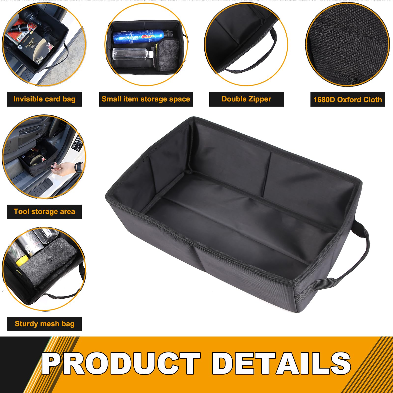 Car Under Seat Storage Box Tray - Hidden Organizer for Ineos Grenadier 2020-2024 | Oxford Cloth Tool Box with Handle | Perfect for Road Trips, Camping & Vehicle Organization (1PCS)