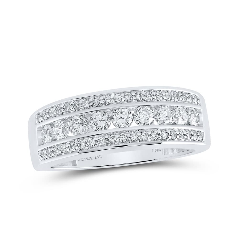 14K White Gold Men's Round Diamond Wedding Band Ring - 1 CTTW, Durable & Elegant for Everyday Wear, Anniversary Gift, and Special Occasions