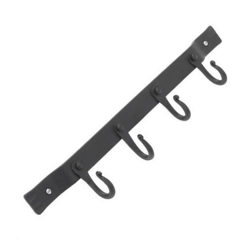 Minuteman Wrought Iron 4-Hook Wall Mounted Tool Hanger - Chimney 71899 - Perfect for Garage, Workshop & Kitchen Organization