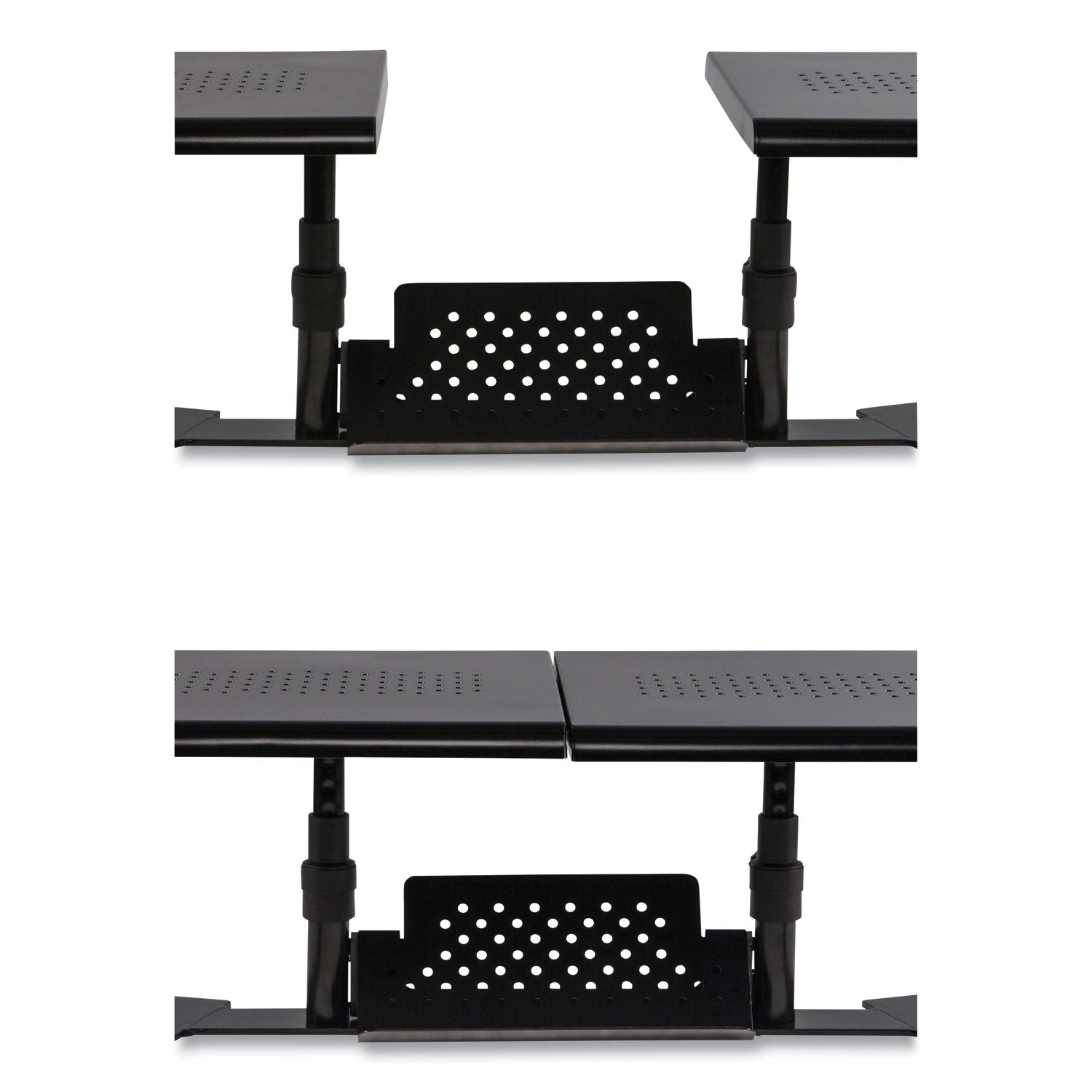 Allsop® Metal Art Ergotwin Dual Monitor Stand - Heavy Duty Black Desk Mount for 25.6