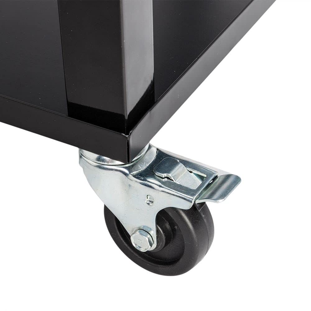 80 Quart Rolling Patio Cooler with Wheels, Shelf & Bottle Opener - Portable Iron Ice Chest for Outdoor Parties, Camping & Beach Adventures