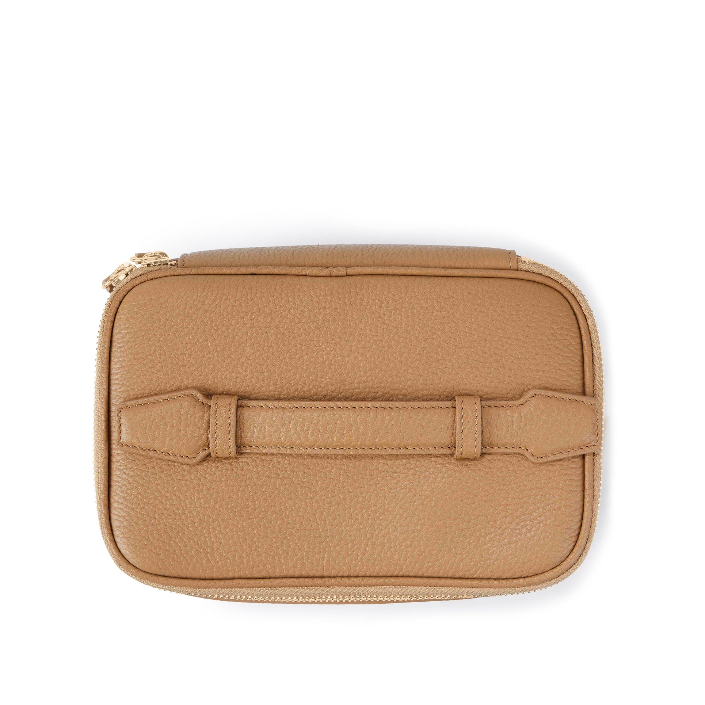 Professional Small Train Case in Camel Color - Perfect for Makeup Artists, Travel & Cosmetics Storage | Durable & Stylish Beauty Organizer