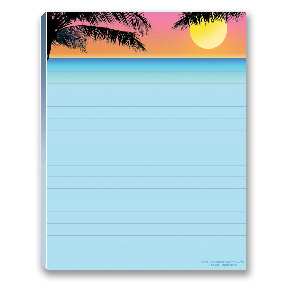 Stonehouse Collection Beach Notepad Pack - 4 Assorted USA-Made Notepads for Summer Vacation, Beach House & Coastal Decor | Perfect for Travel Journaling, Gift Giving & Office Supplies