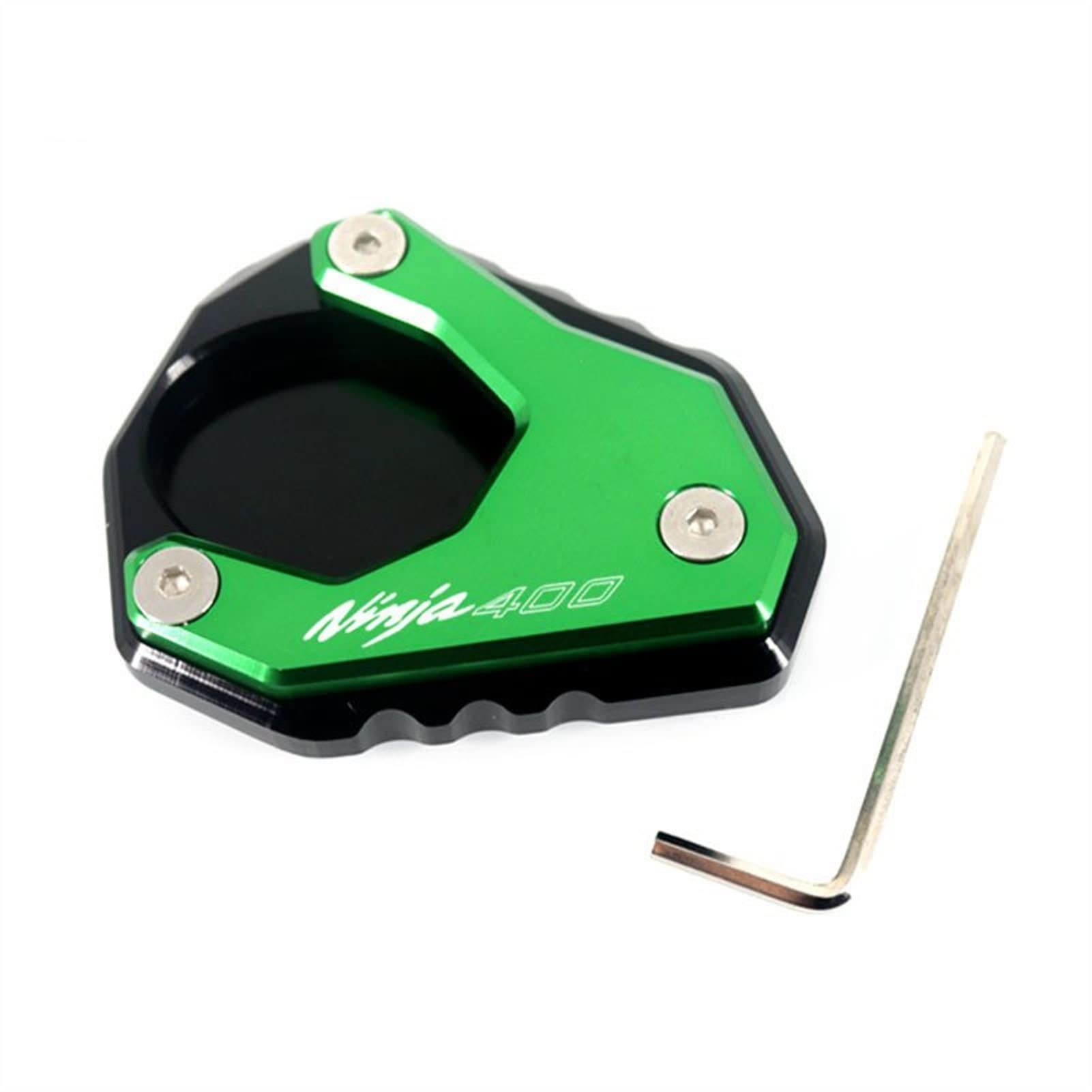 DYKD CNC Motorcycle Kickstand Foot Extension Pad for Kawasaki NINJA400 Z400 (2018-2020) - Side Stand Support Plate for Improved Stability - Perfect for Garage Parking & Roadside Maintenance