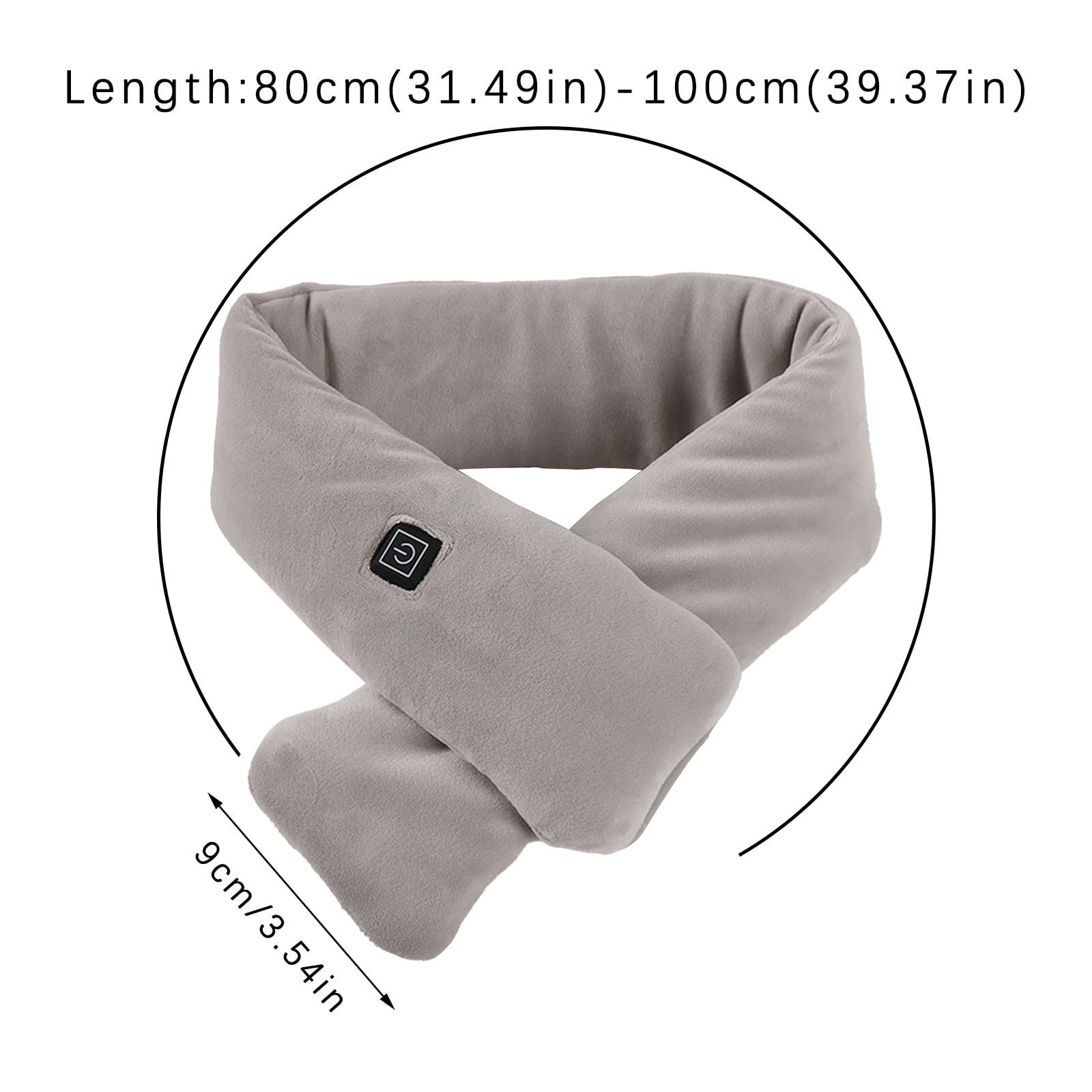 USB Rechargeable Electric Heated Scarf for Women & Men - Soft Winter Warmth Therapy Scarf with Smart Heating - Perfect for Outdoor Activities, Commuting, and Cold Weather Comfort