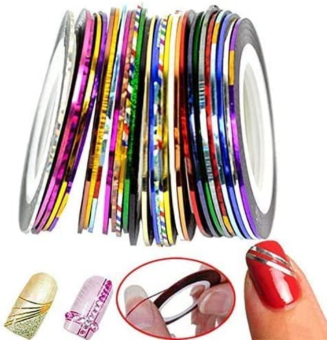 Premium Nail Art Striping Tape Set - 10pc French Manicure Tip Stickers for DIY Nail Decoration | Multicolor Nail Art Line Tape for Salon & Home Manicures | Perfect for Parties, Weddings & Special Occasions