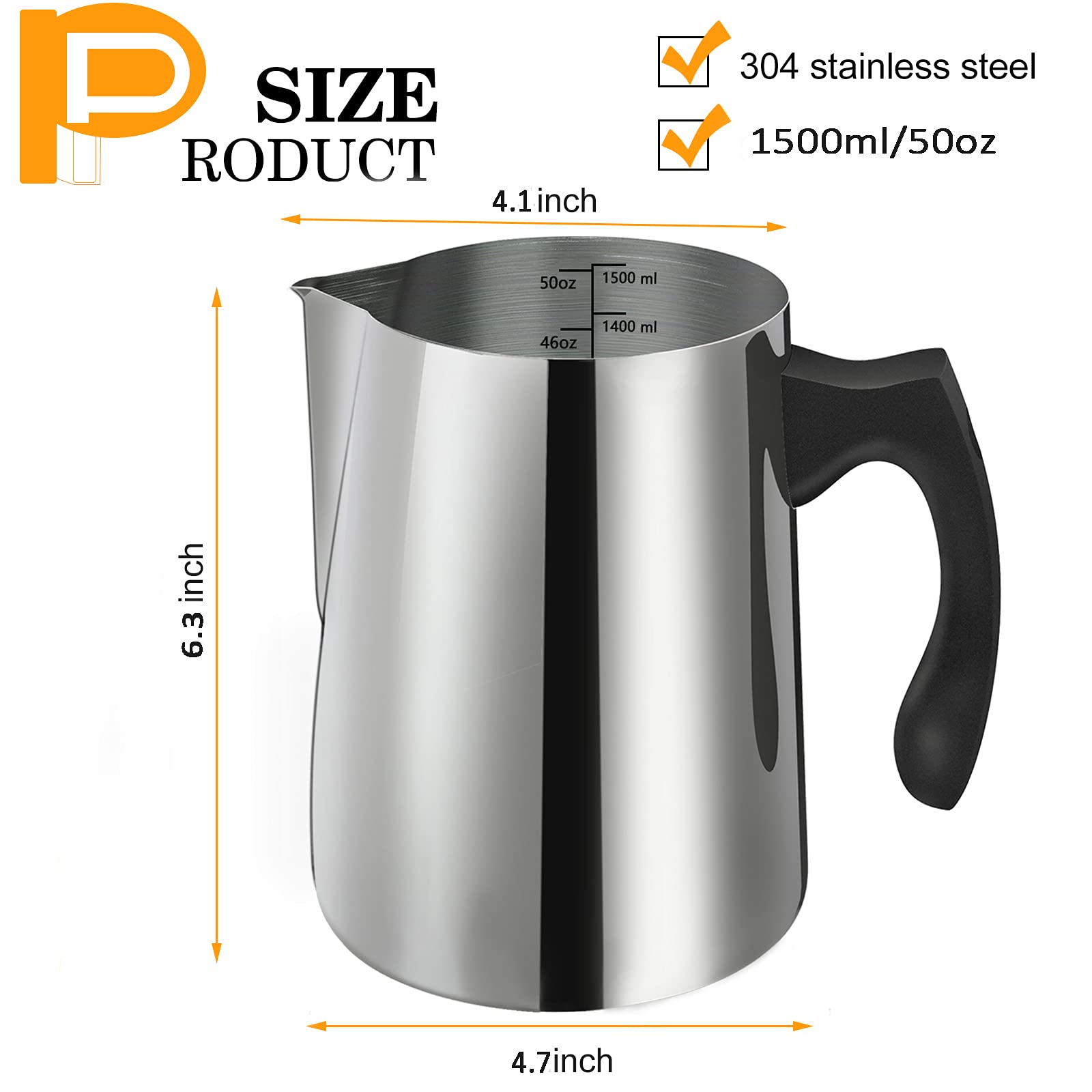Premium 1500ML/50OZ Stainless Steel Candle Making Pouring Pot - 304 Heat-Resistant Pitcher with Dripless Spout & Ergonomic Handle for DIY Soy Wax, Beeswax & Candle Crafts - Perfect for Home Candle Making, Wax Melting & Gift Making Projects