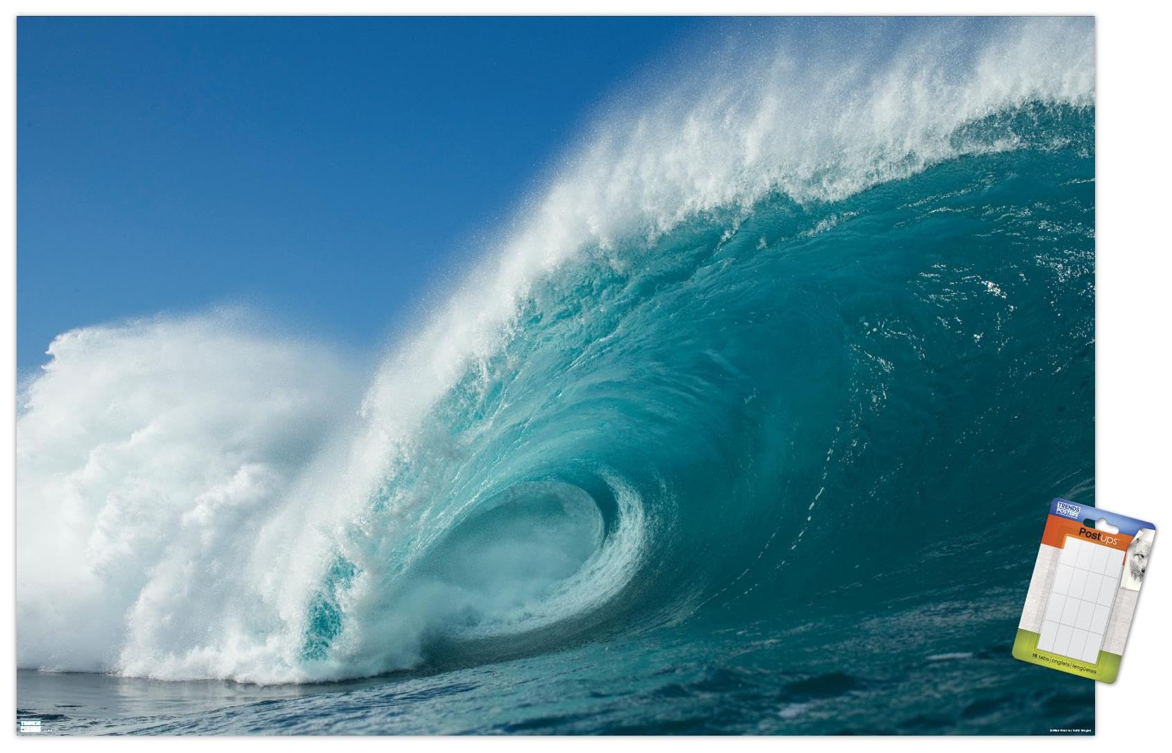 Trends International Surfing - Rolling Wave Wall Poster 14.725x22.375 Inch | Premium Framed Art Print for Beach House Decor, Surf Shack & Coastal Bedroom