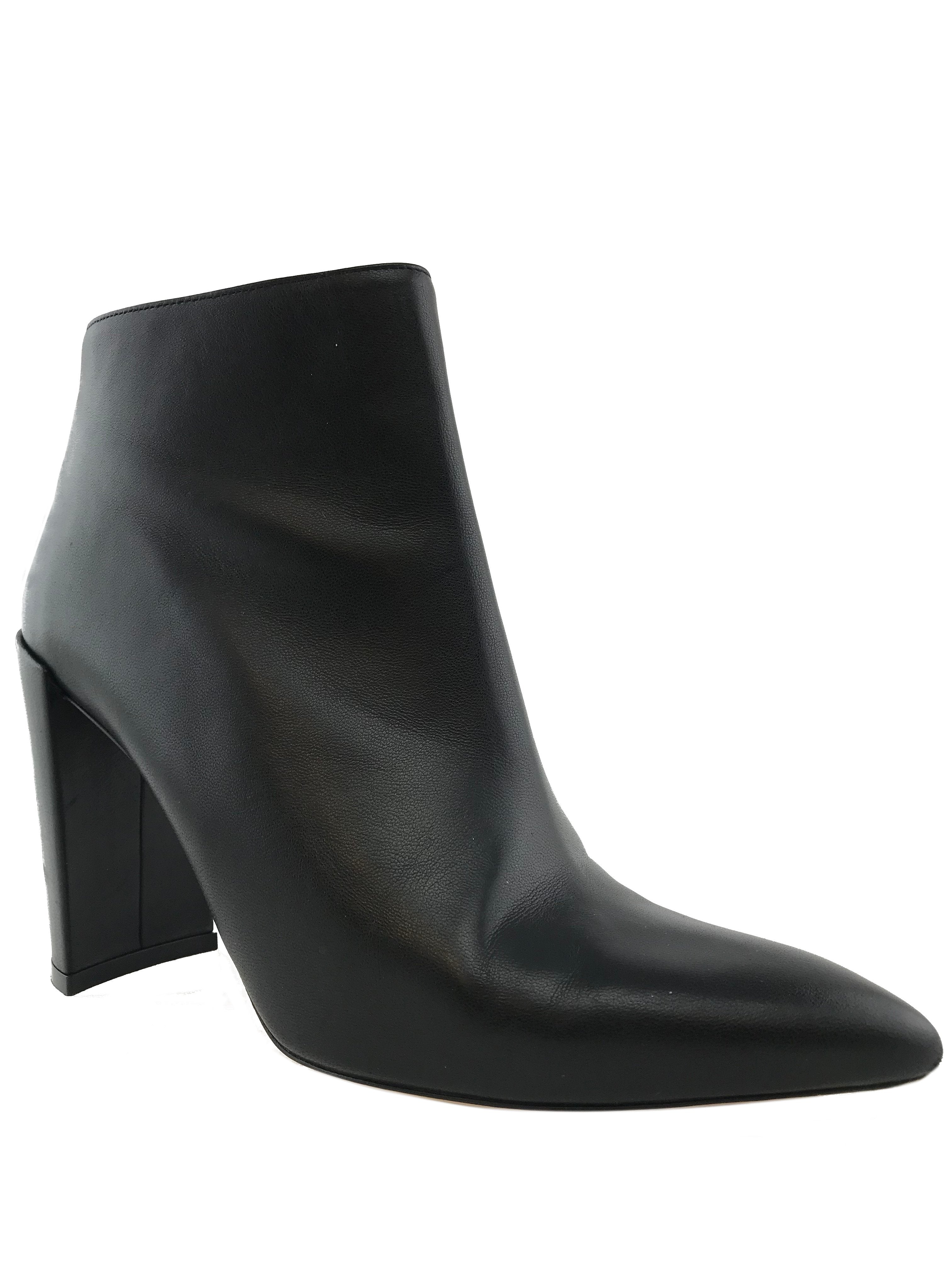 Stuart Weitzman Women's Block Heel Leather Ankle Boots Size 9 - Comfortable & Stylish for Office, Party & Fall Outfits
