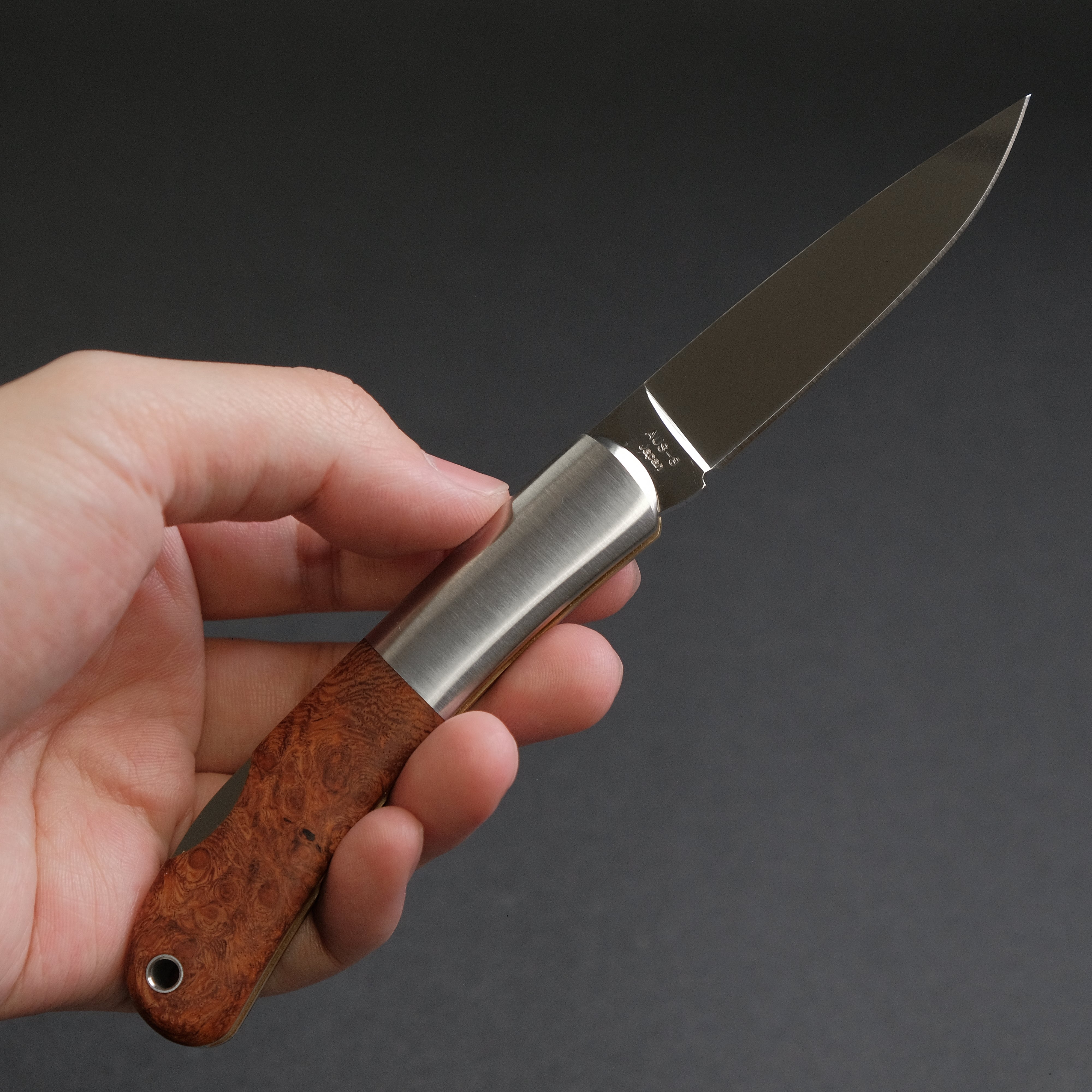 MOKI Priant Folding Pocket Knife with Quince Wood Handle - Compact EDC Knife for Camping, Hiking & Outdoor Adventures