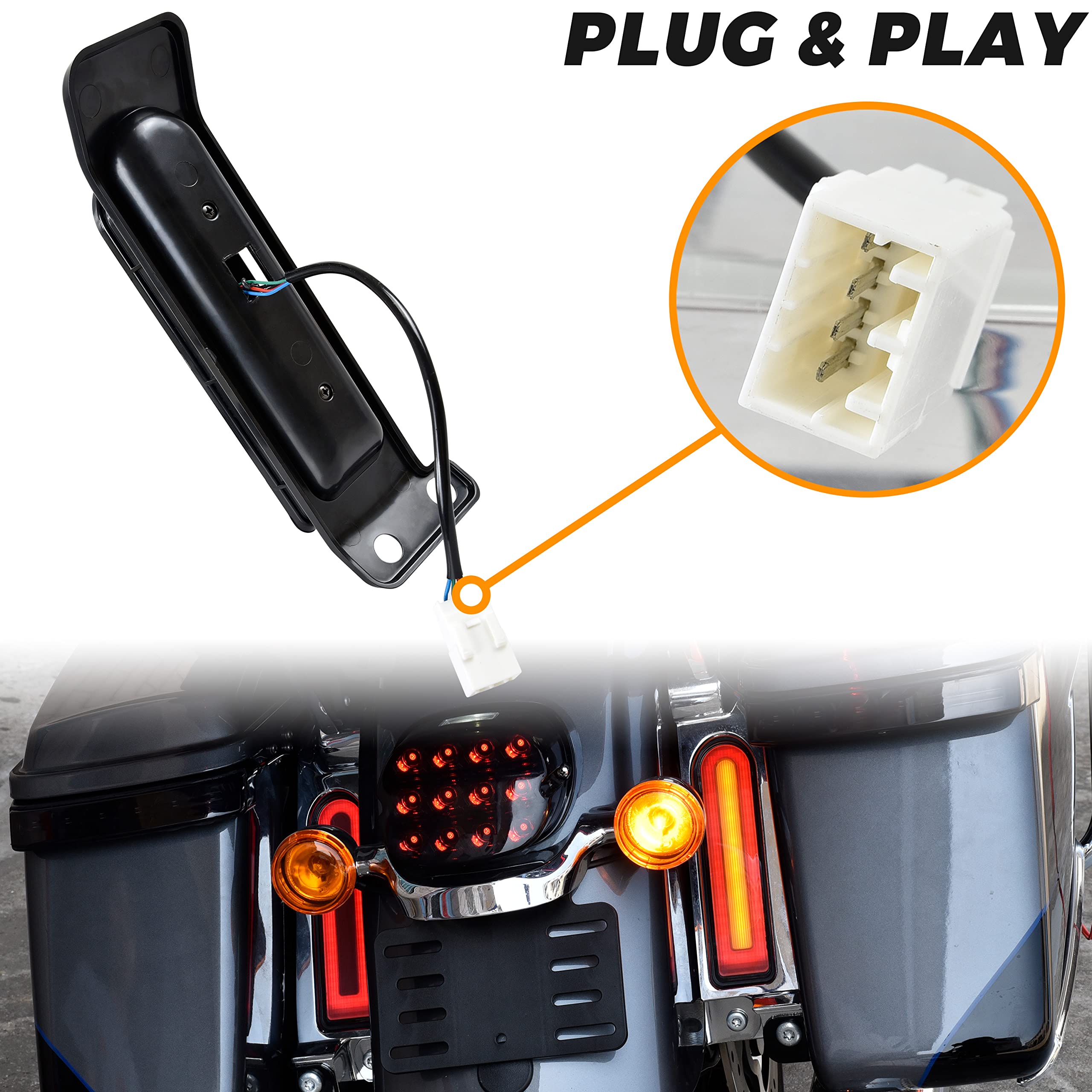 LED Rear Fender Light Saddlebag Side Lights for Harley Ultra FLTRU 2014-2022 | Auxiliary Run Brake Turn Signal Lamps | Compatible with Road King Ultra Limited & Electra Glide | Motorcycle Safety Accessories (2PCS) | Perfect for Night Riding & Enhanced Visibility
