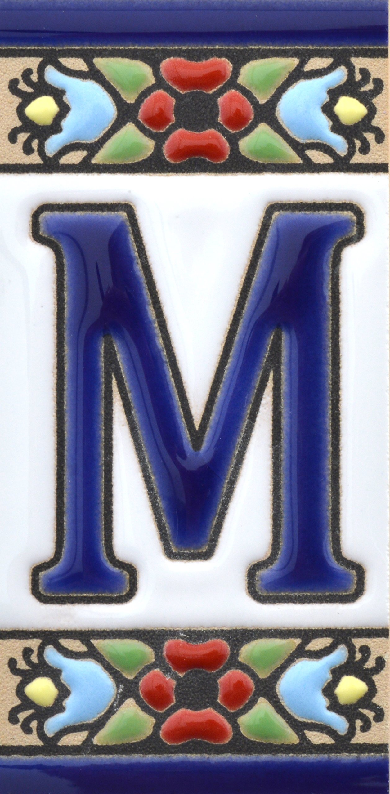 3 Inch Handpainted House Letter Tiles - Custom Address Signs, Names & Numbers for Home Decor - Flores Mini Design (2.87