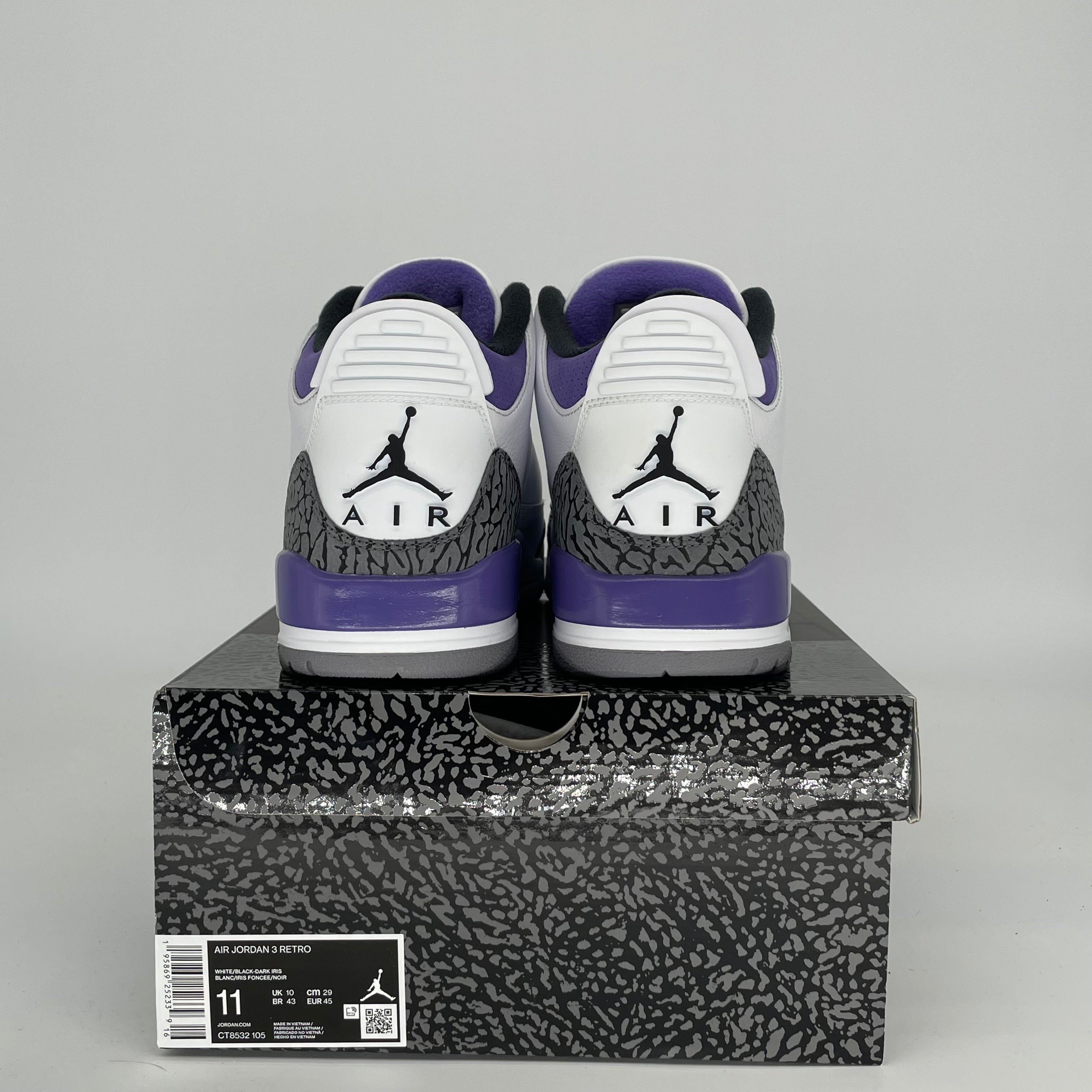 AIR JORDAN 3 DARK IRIS Men's Basketball Shoes - Size 11 (CT8532-105) - Retro Sneakers for Running, Training & Streetwear Fashion