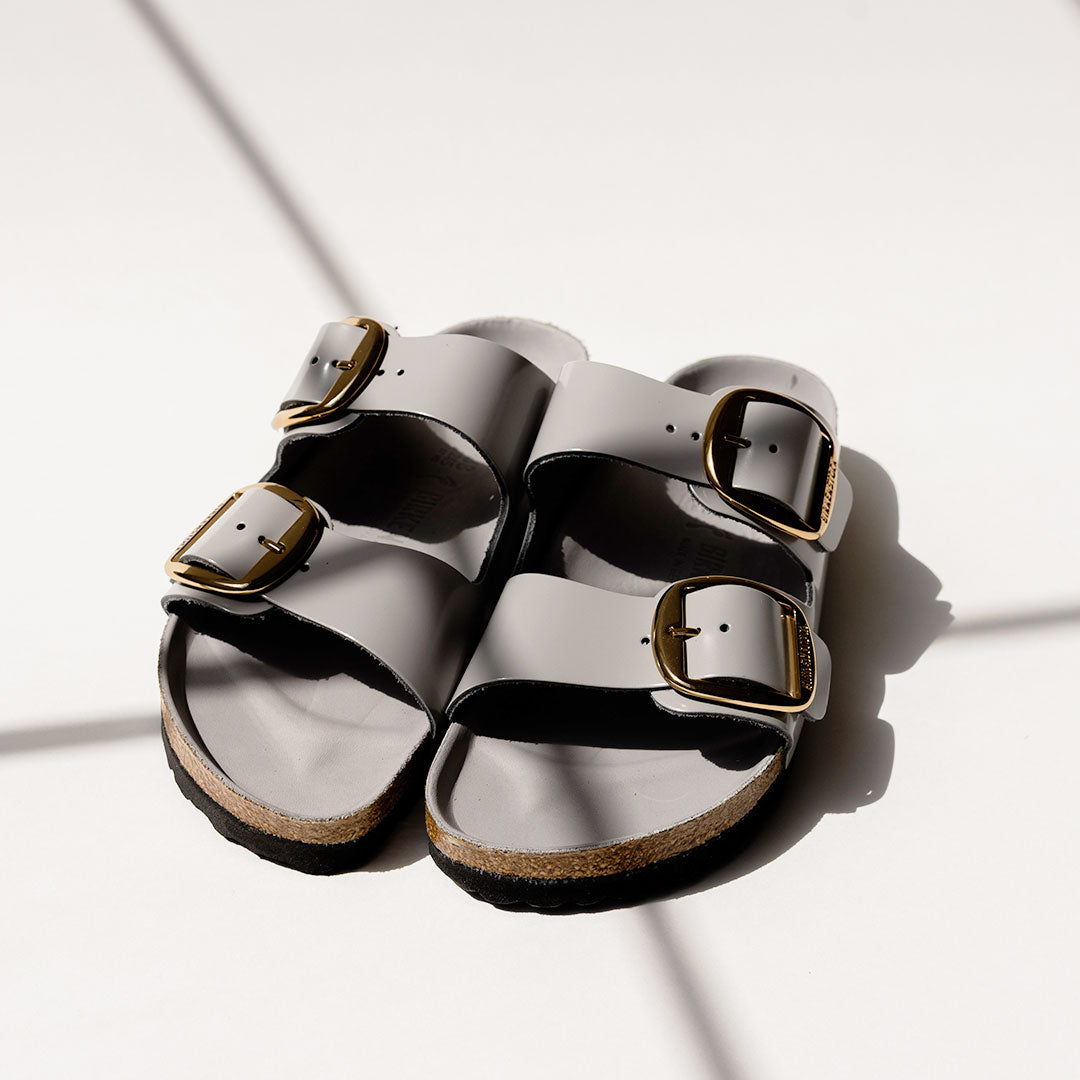 Birkenstock Arizona Big Buckle Sandals - High Shine Coin Leather Unisex Slides for Men & Women | Perfect for Casual Wear, Beach, and Summer Outfits