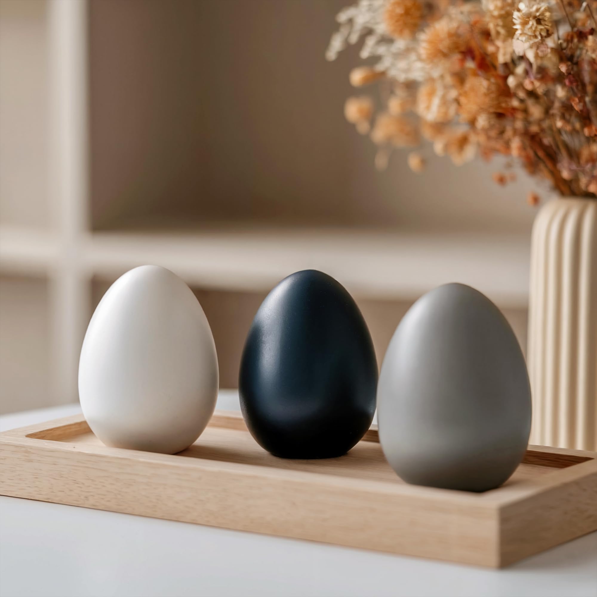 250 Pack Smooth Standable Wooden Eggs for Painting - 2.5 Inch DIY Easter Decor, Craft Wood Chicken Eggs for Dyeing & Art Projects - Perfect for Easter Crafts, DIY Home Decor, and Kids Art Activities by Woodpeckers