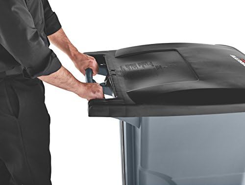 Rubbermaid Commercial BRUTE 65-Gallon Rolling Trash Can with Wheels - Heavy-Duty Plastic Garbage Bin for Restaurants, Hospitals, Offices, Warehouses & Home Use - Ideal for Kitchen Waste, Back-of-House Cleaning & Commercial Disposal Needs