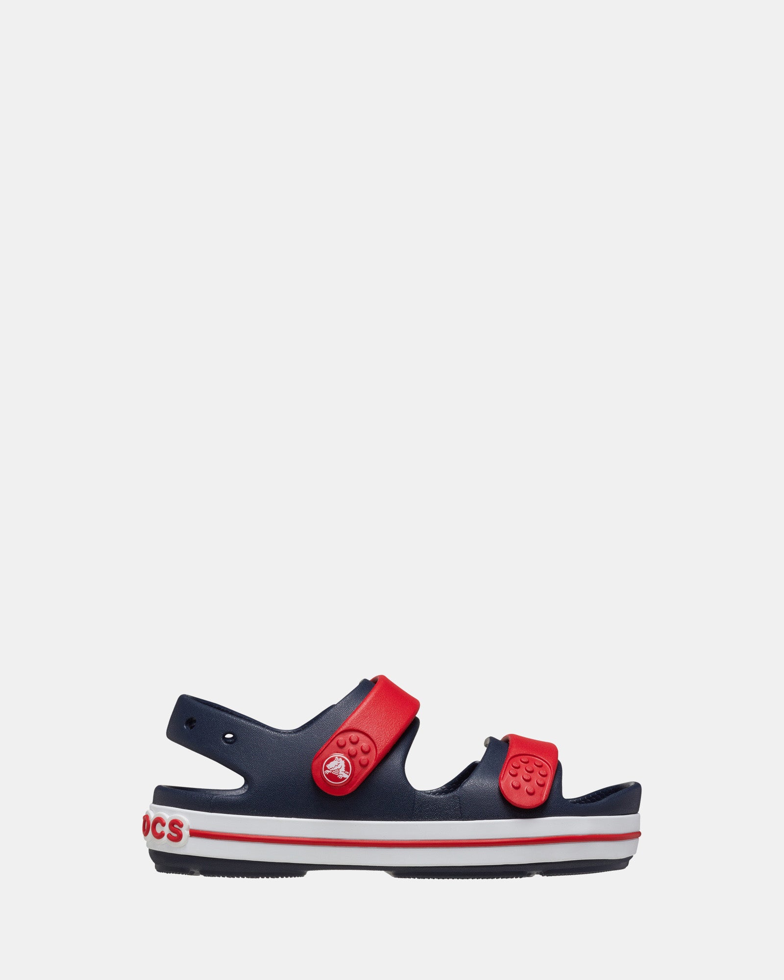 Crocs Crocband Cruiser Sandal for Kids - Comfortable Water Shoes for Boys & Girls, Navy Blue/Varsity Red - Perfect for Beach, Pool & Outdoor Play
