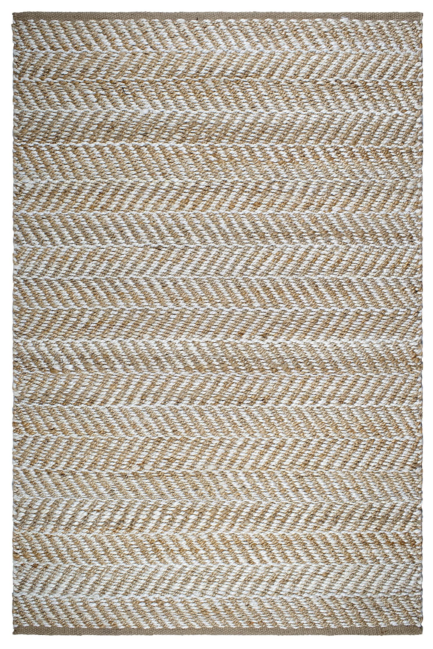 Fab Habitat Handwoven Herringbone Neutral Jute Area Rug - Canyon Natural, Soft Underfoot - 5x8 ft Natural Fiber Rug for Bedroom, Living Room & Dining Room - Perfect for Boho, Farmhouse & Coastal Decor Styles