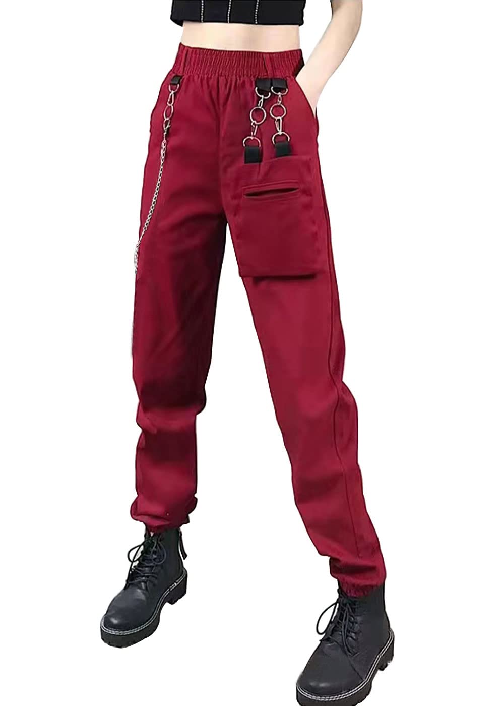 Gothic Wide Leg Sweatpants for Women - Punk Korean Style Black Joggers, Harajuku Yoga Pants | Perfect for Casual Wear, Street Fashion & Workout Outfits