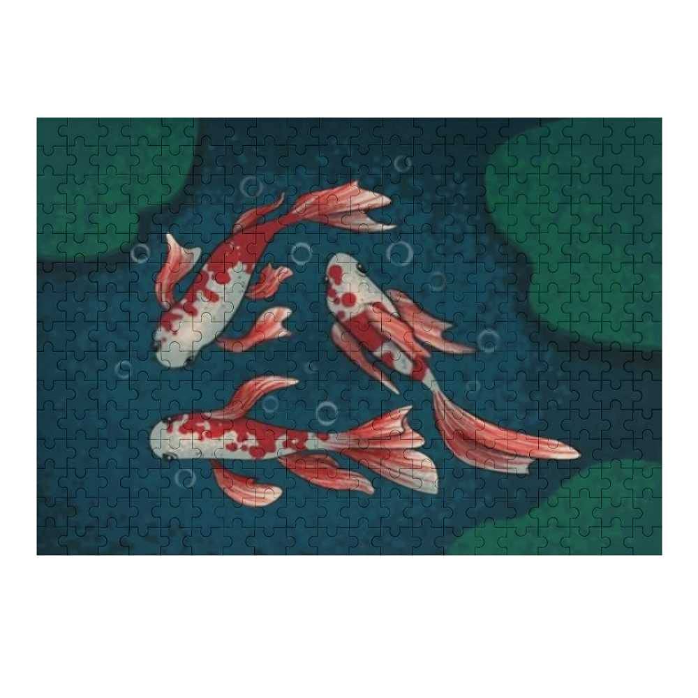 500-Piece Asian Koi Fish Jigsaw Puzzle for Adults, Teens & Kids - Creative Gift, Family Game Night Activity - Multiple Sizes Available for Home Decor & Relaxation